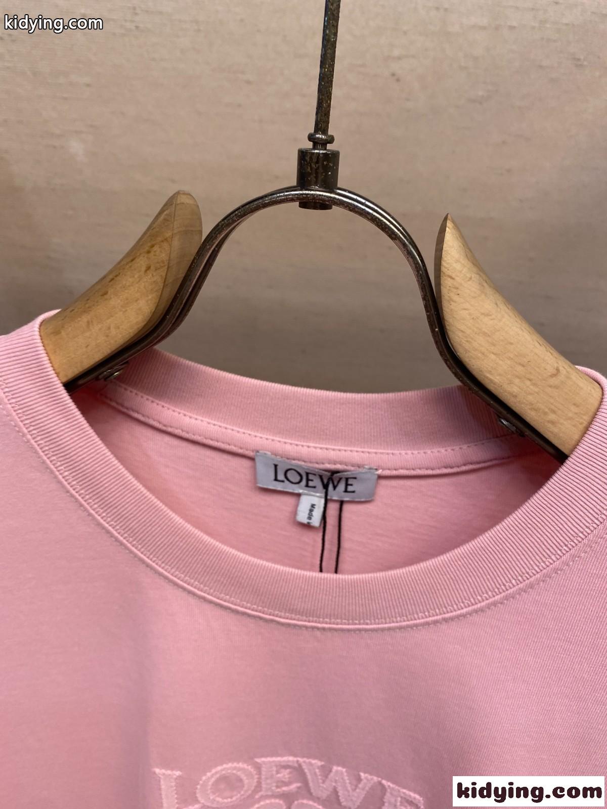 リラックスフィット コットンTシャツ ロエベ Tシャツ コピー 半袖トップス ピンク-0