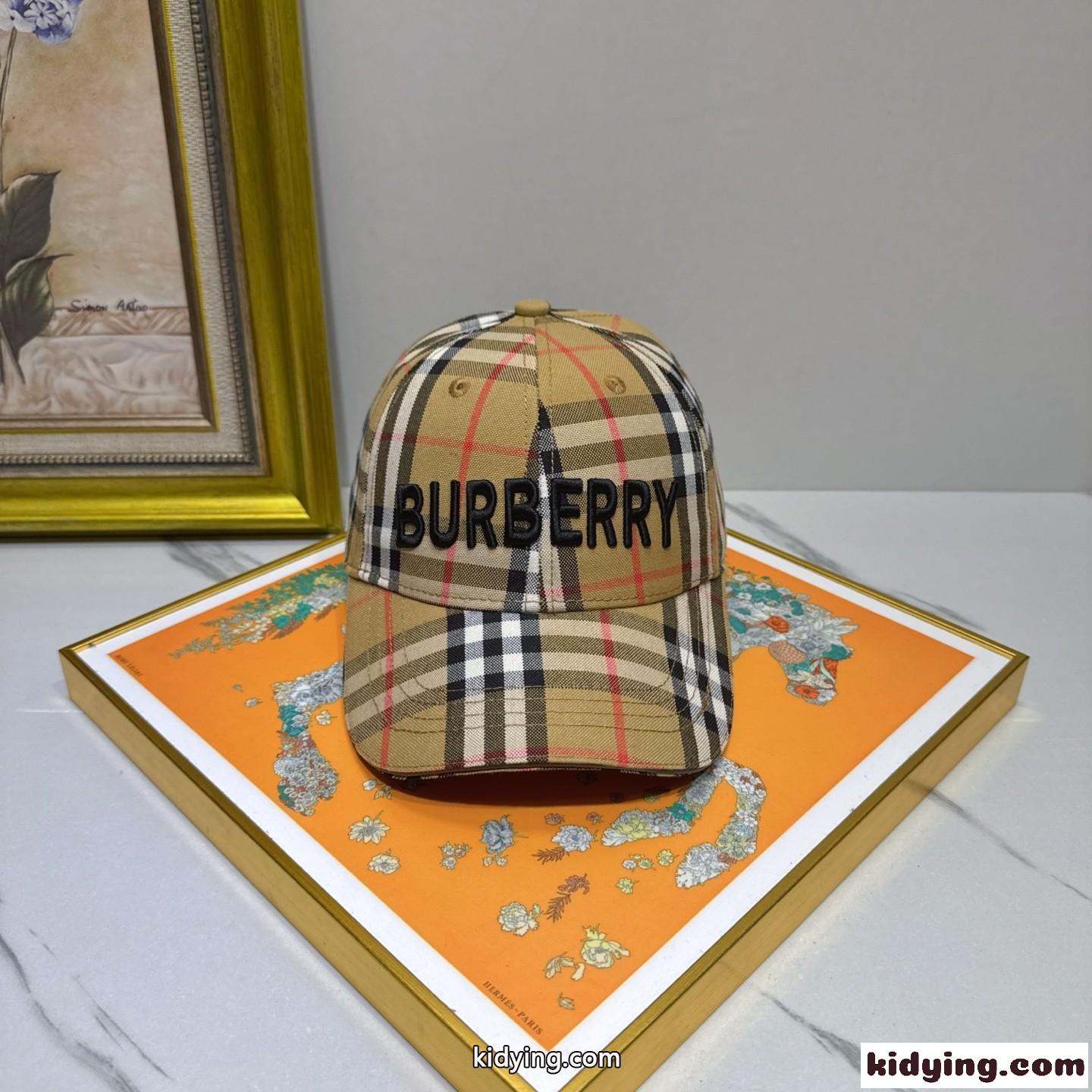 定番 チェック柄 刺繍入り 帽子 バーバリー キャップ 偽物 ユニセックス-0