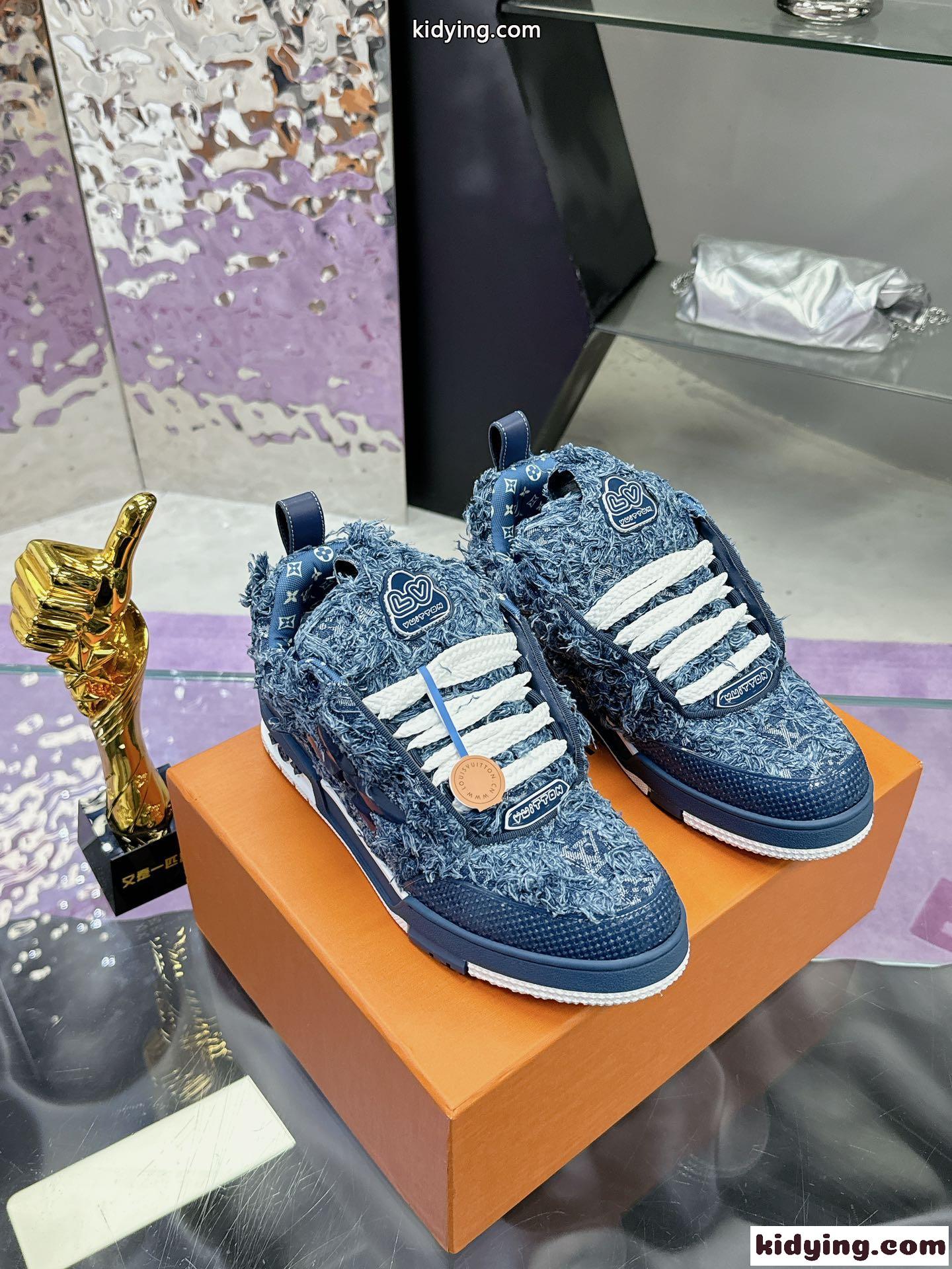 デニム LV スケート・ライン スニーカー ルイヴィトン スーパーコピー-1