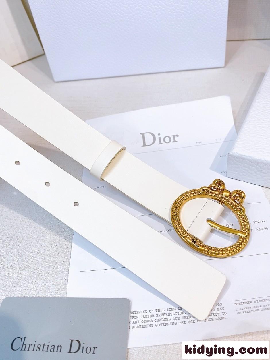 クリスチャン・ディオール Dior Médaillon ベルト コピー 30mm ホワイト-1