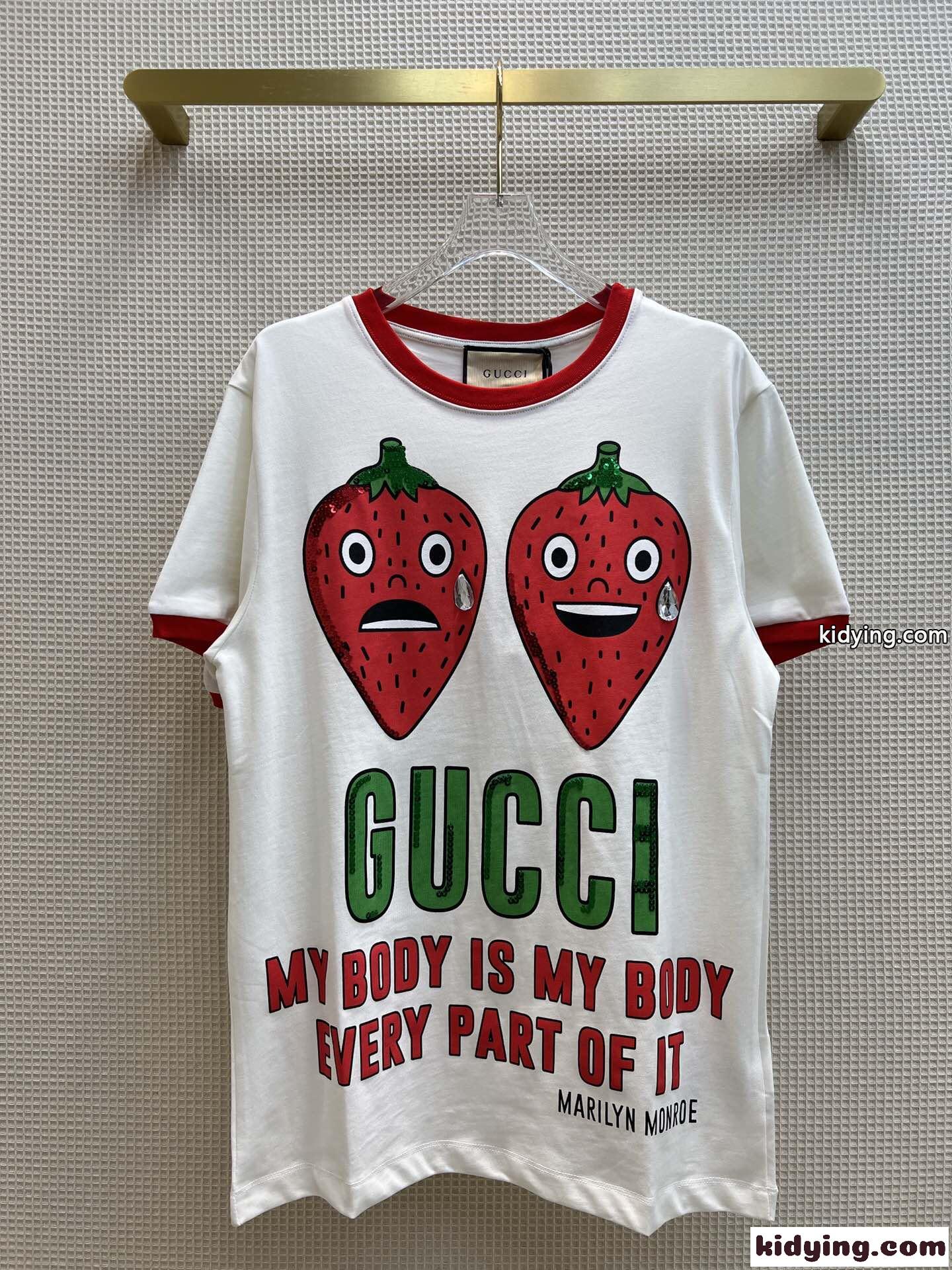 Gucci x Harry Styles プリント バイカラー グッチ Tシャツ コピー 半袖 トップス ユニセックス-0