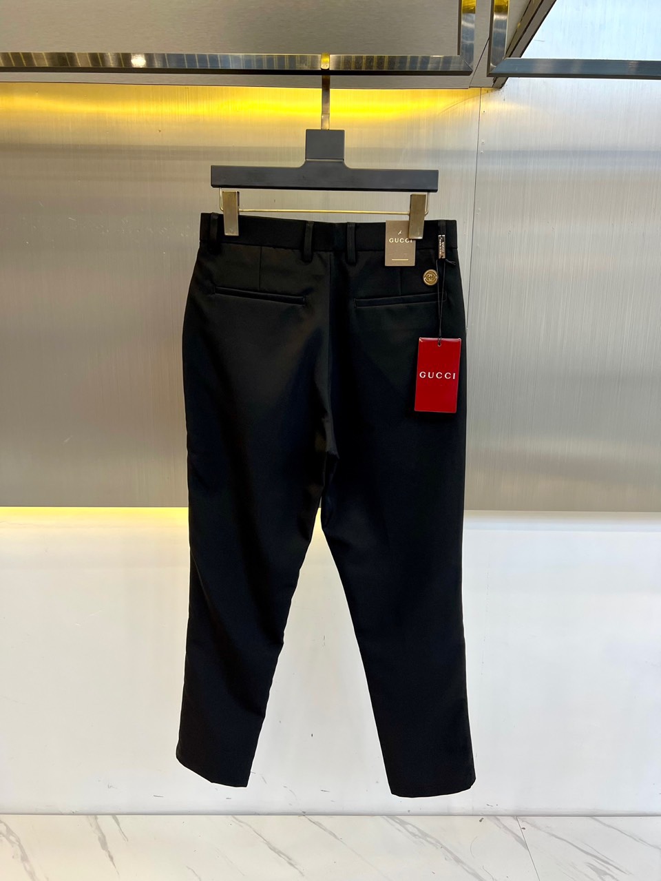 洗練された カジュアル スラックス グッチ パンツ 偽物 ビジネス ブラック-1