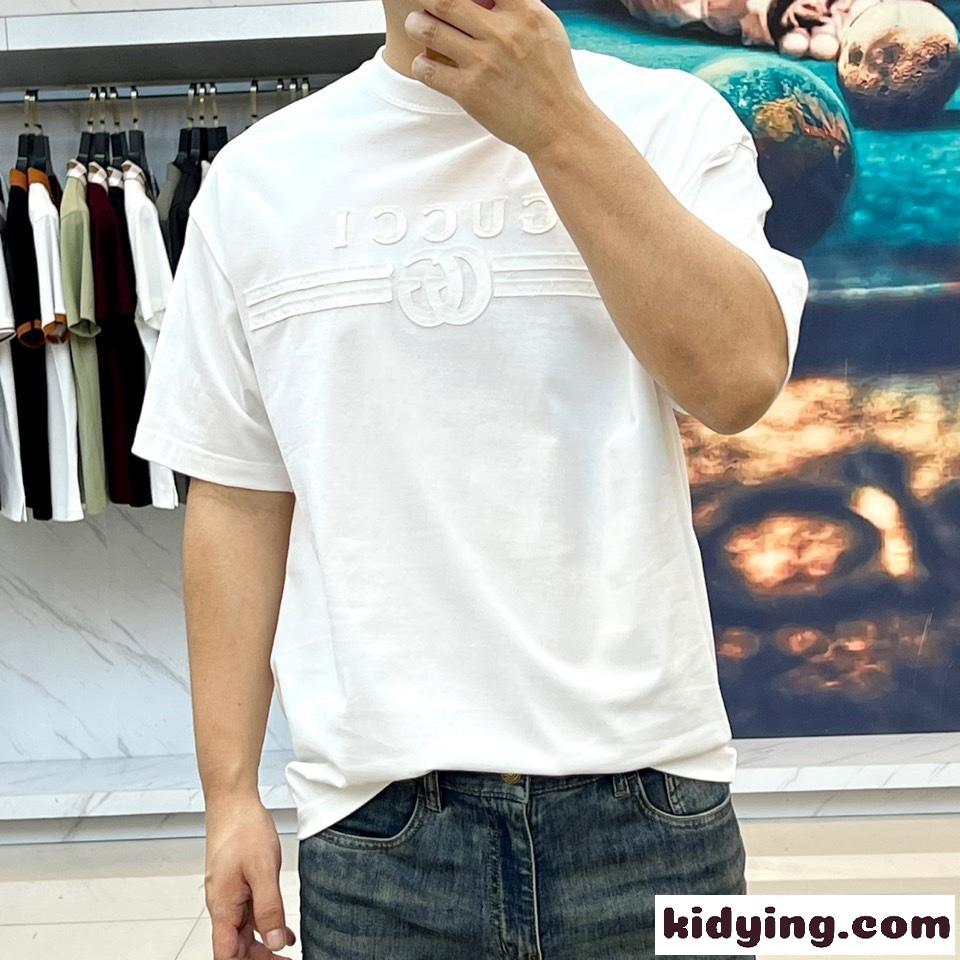 カジュアル コットン 半袖Tシャツ グッチ Tシャツ 偽物 半袖Tシャツ ホワイト-1