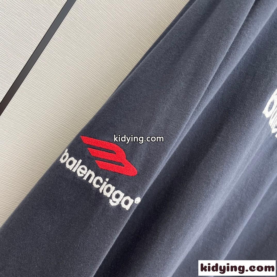 人気 ユニセックス 3B SPORTS ICON ロングスリーブ Tシャツ バレンシアガ Tシャツ コピー ブラック-4