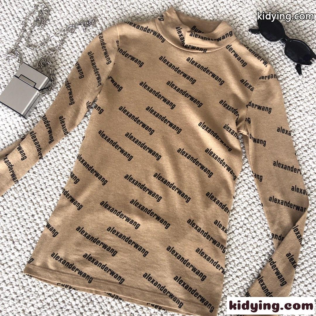 ファッション 合わせやすい 気質アップ ロゴ ウール 長袖 アレキサンダーワング Tシャツ コピー レディース トップス-4