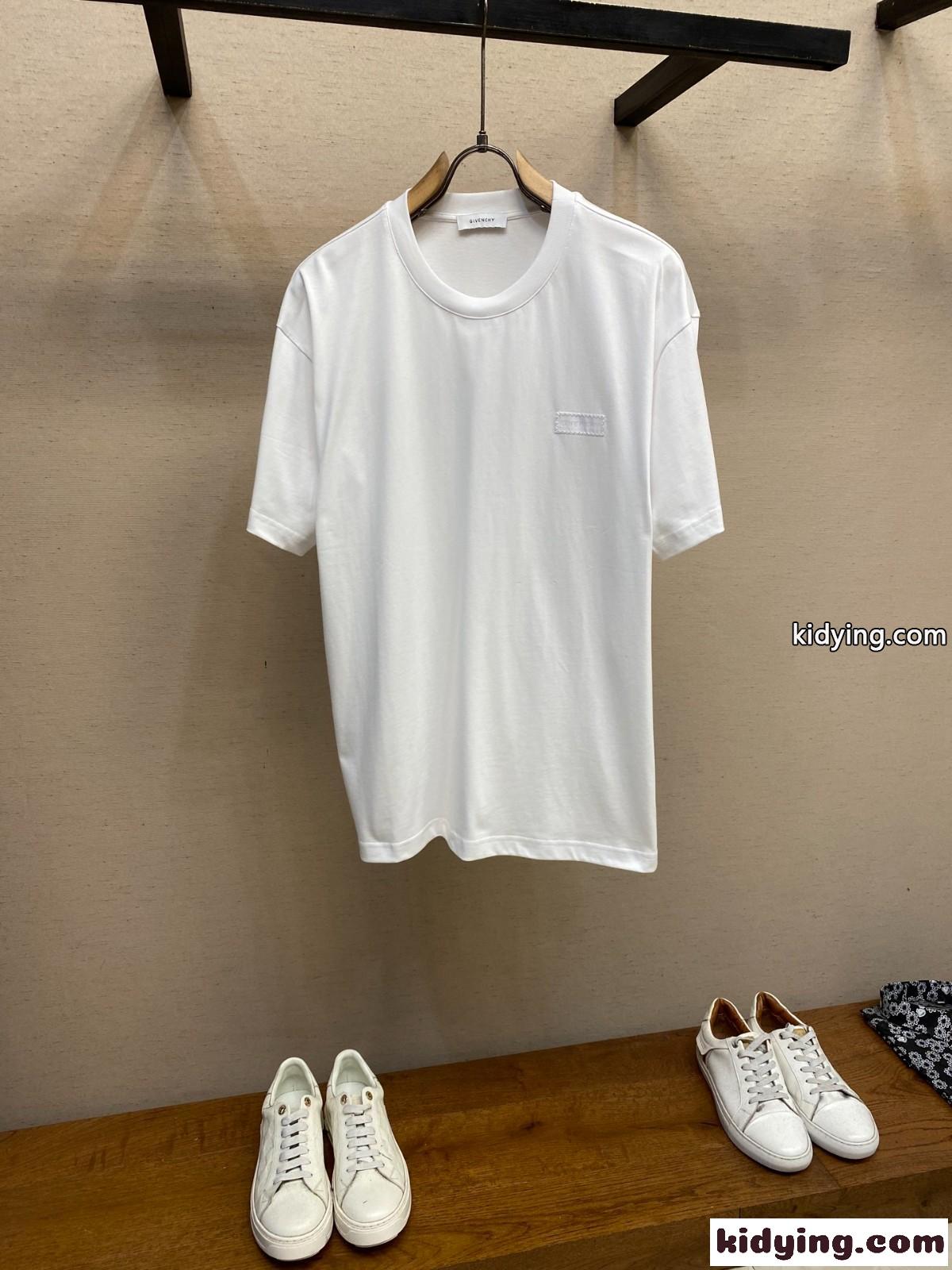 ロゴパッチ コットン 半袖Tシャツ ジバンシィ Tシャツ コピー ホワイト-1
