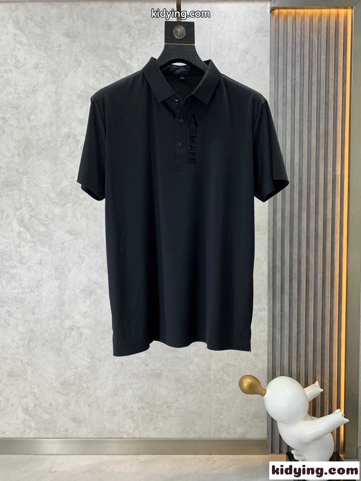 洗練された カジュアル ロゴ メンズ 半袖 ポロシャツ アルマーニ Tシャツ コピー-1