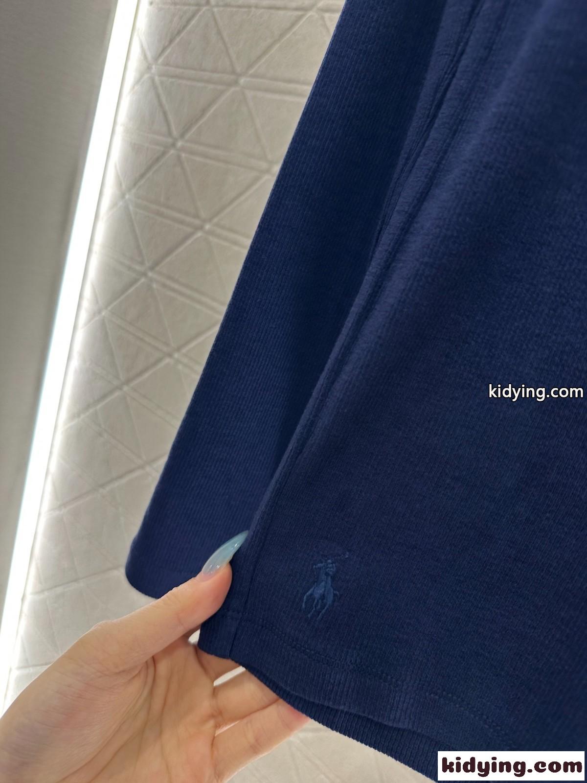 ラルフローレン Tシャツ 偽物 シンプル 着回し Uネックカットソー ブルー-3