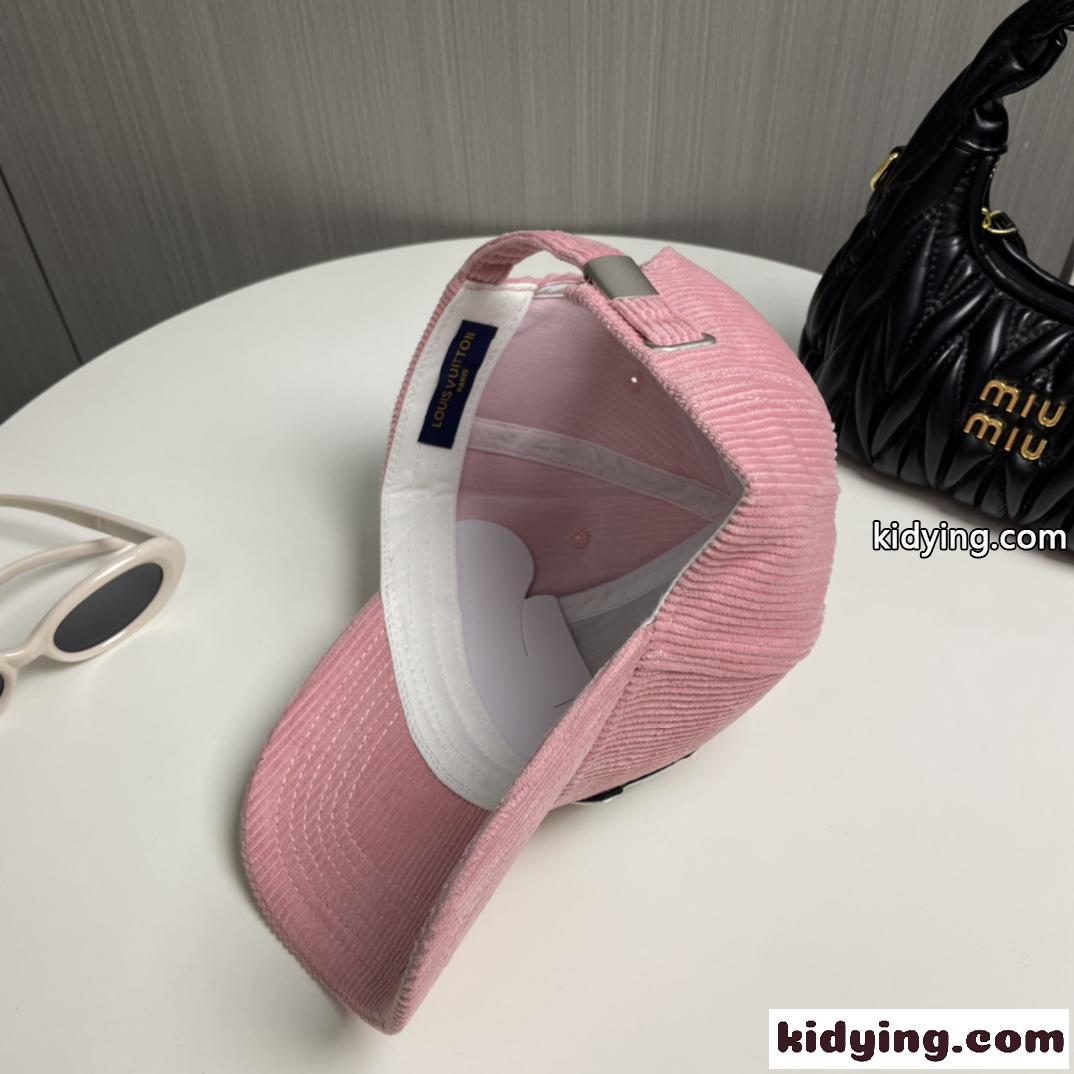 キャップ・LV シグネチャー コーデュロイ ルイヴィトン 帽子 コピー ピンク-3