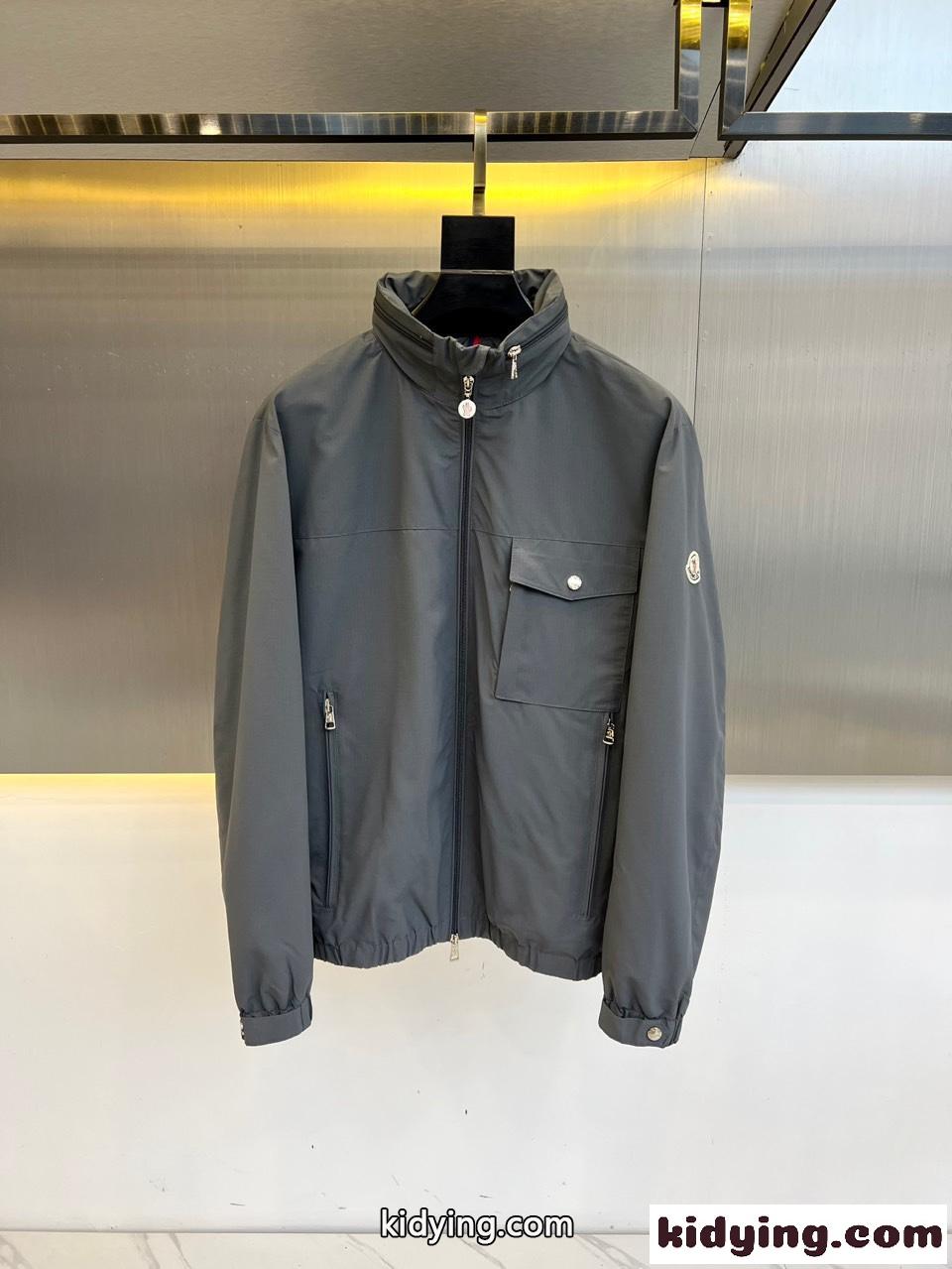 シンプル 春夏 薄手 ブルゾン モンクレール ジャケット コピー グレー-1
