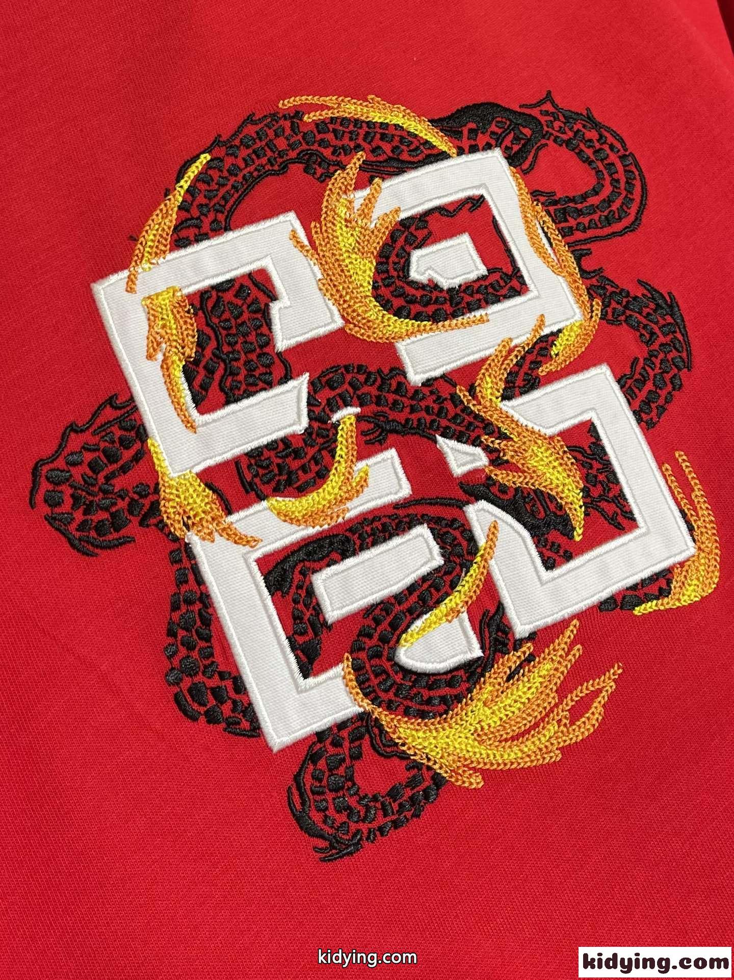 4Gドラゴンプリント コットン 半袖Tシャツ ジバンシィ Tシャツ 偽物 レッド-2