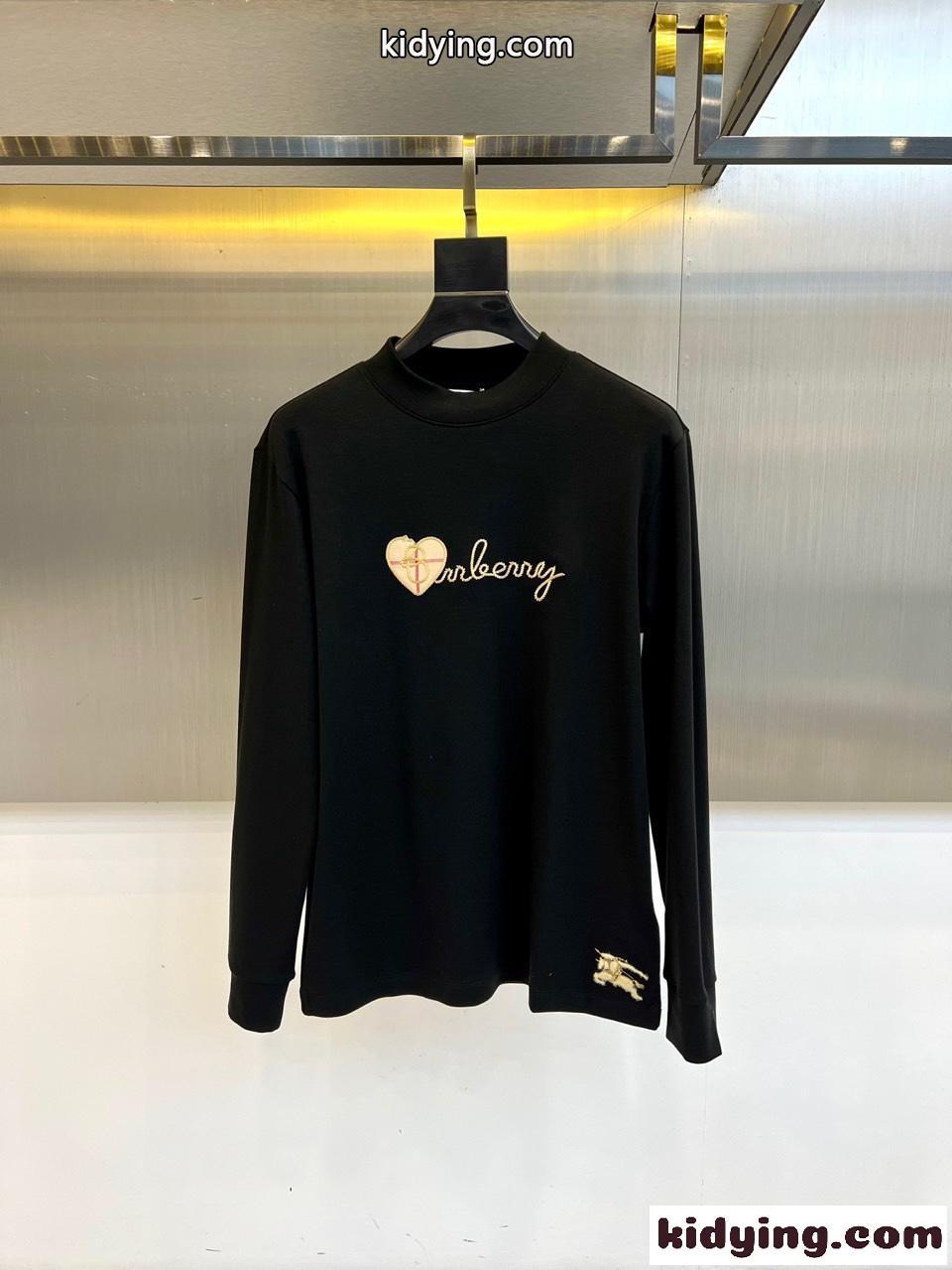 カジュアル 洗練された バーバリー Tシャツ 偽物 コットン 長袖Tシャツ ブラック-0