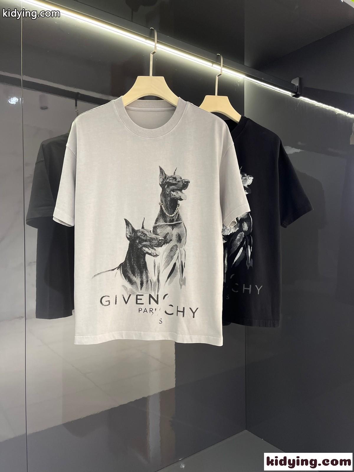 メンズ ファッション トップス 半袖 プリント ジバンシィ Tシャツ コピー カジュアル おしゃれ 春夏 ホワイト ブラック-2