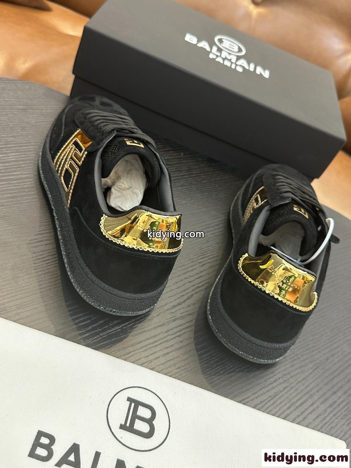 バルマン スニーカー スーパーコピー カジュアル 定番 Balmain Swan スエードスニーカー-3