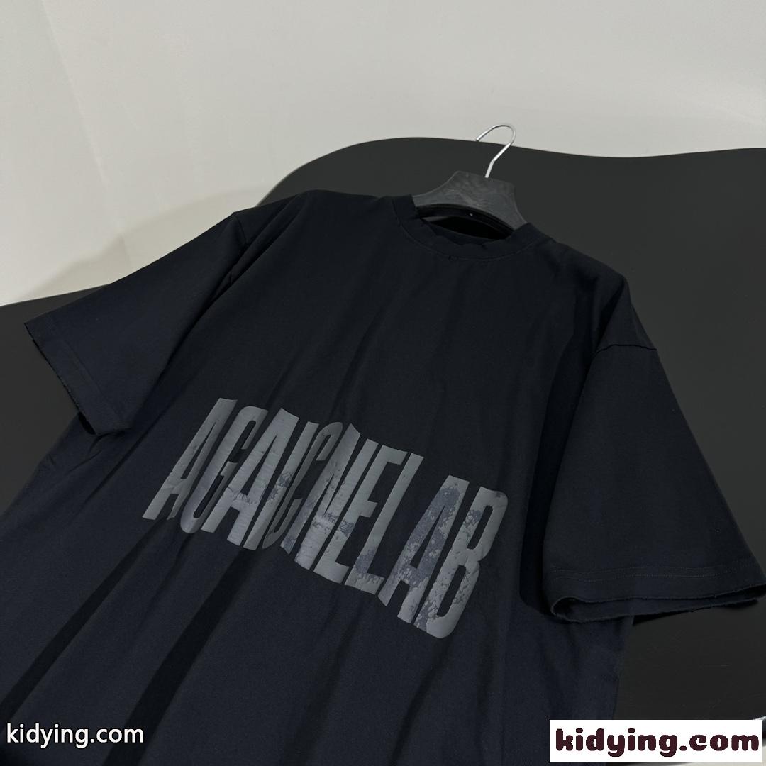 オーバーサイズ AGAICNELAB 半袖Tシャツ バレンシアガ Tシャツ コピー ブラック-2