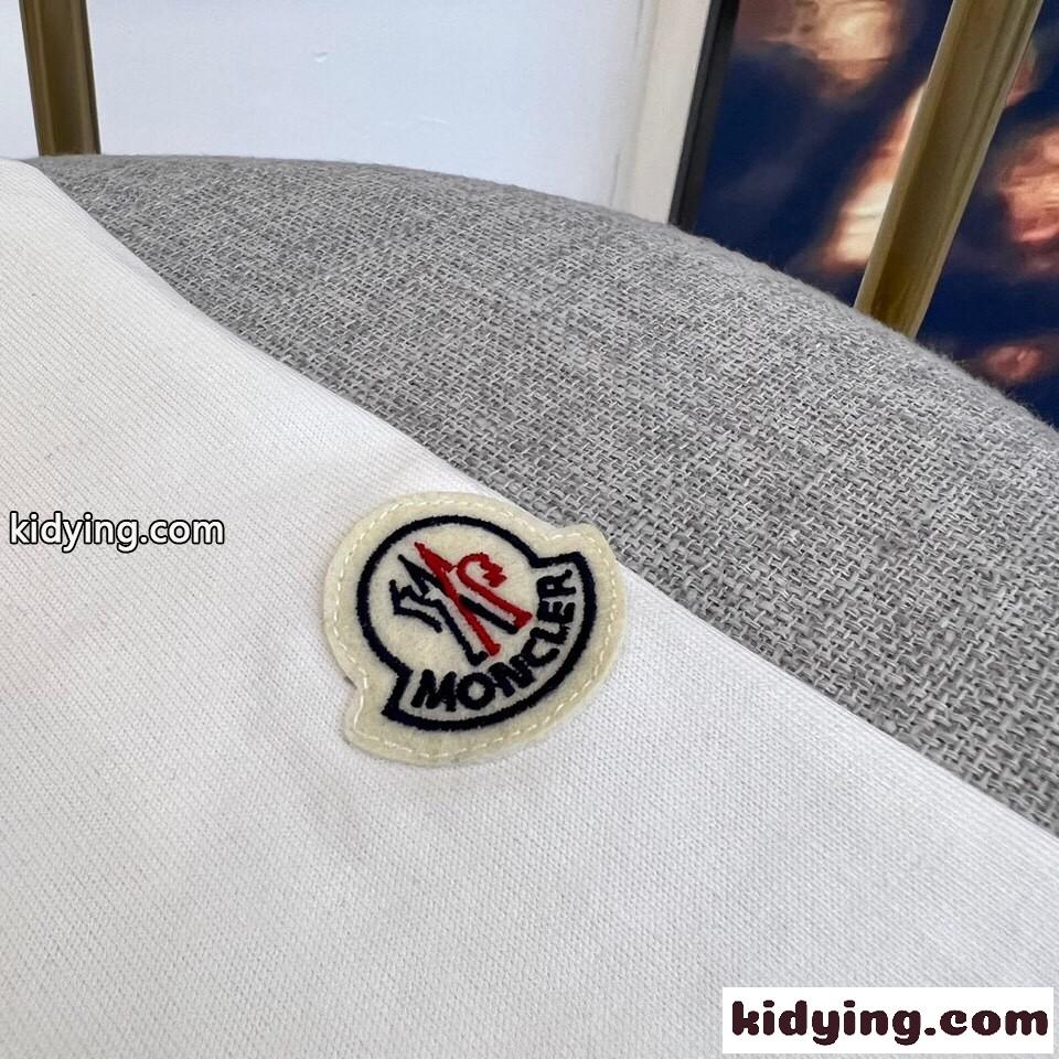ユニセックス カジュアル ロゴ 刺繍 モンクレール Tシャツ コピー コットン 半袖 ホワイト-5