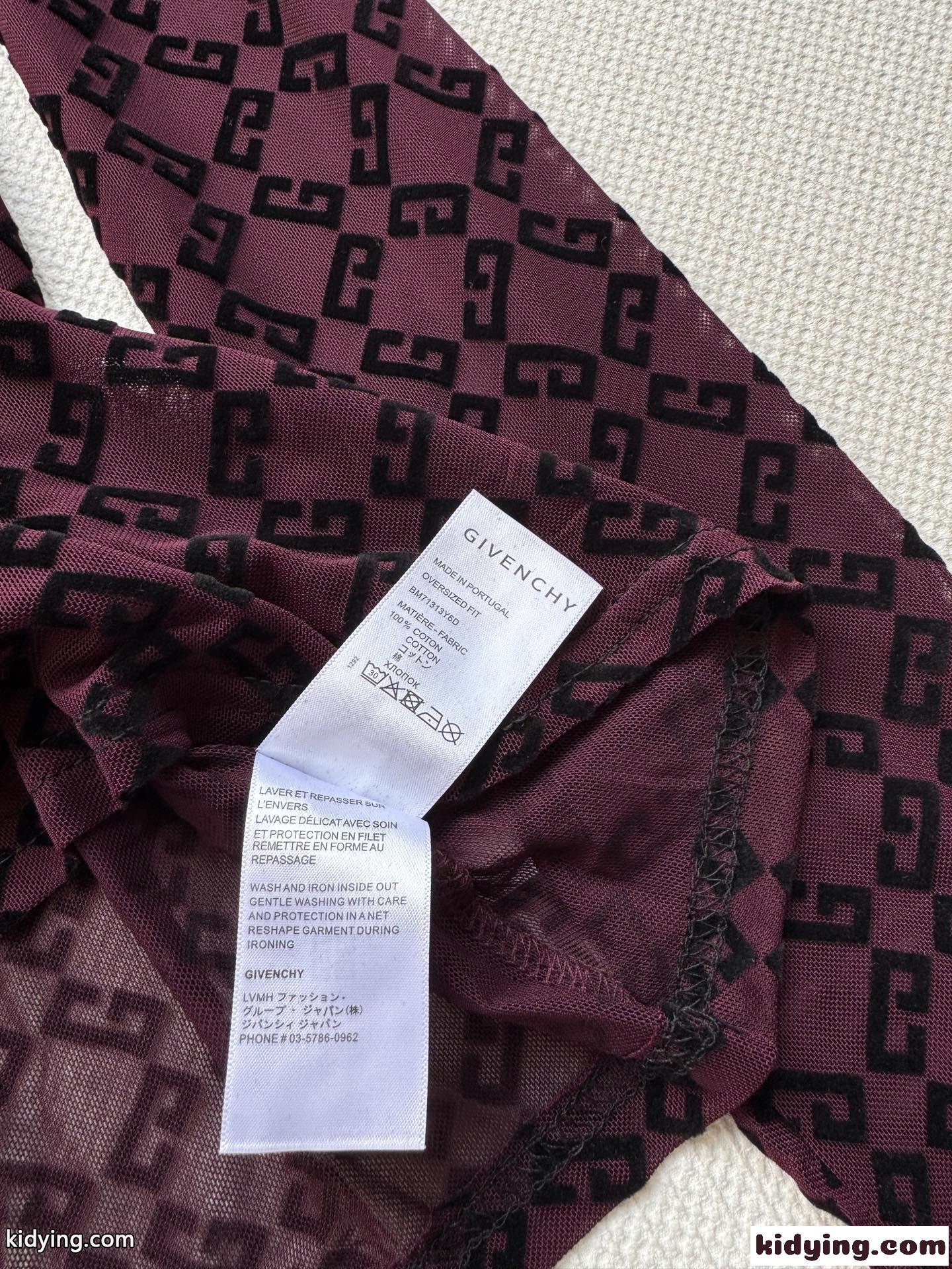モノグラム 総柄 シアートップス ジバンシィ Tシャツ コピー 長袖Tシャツ レッド-4