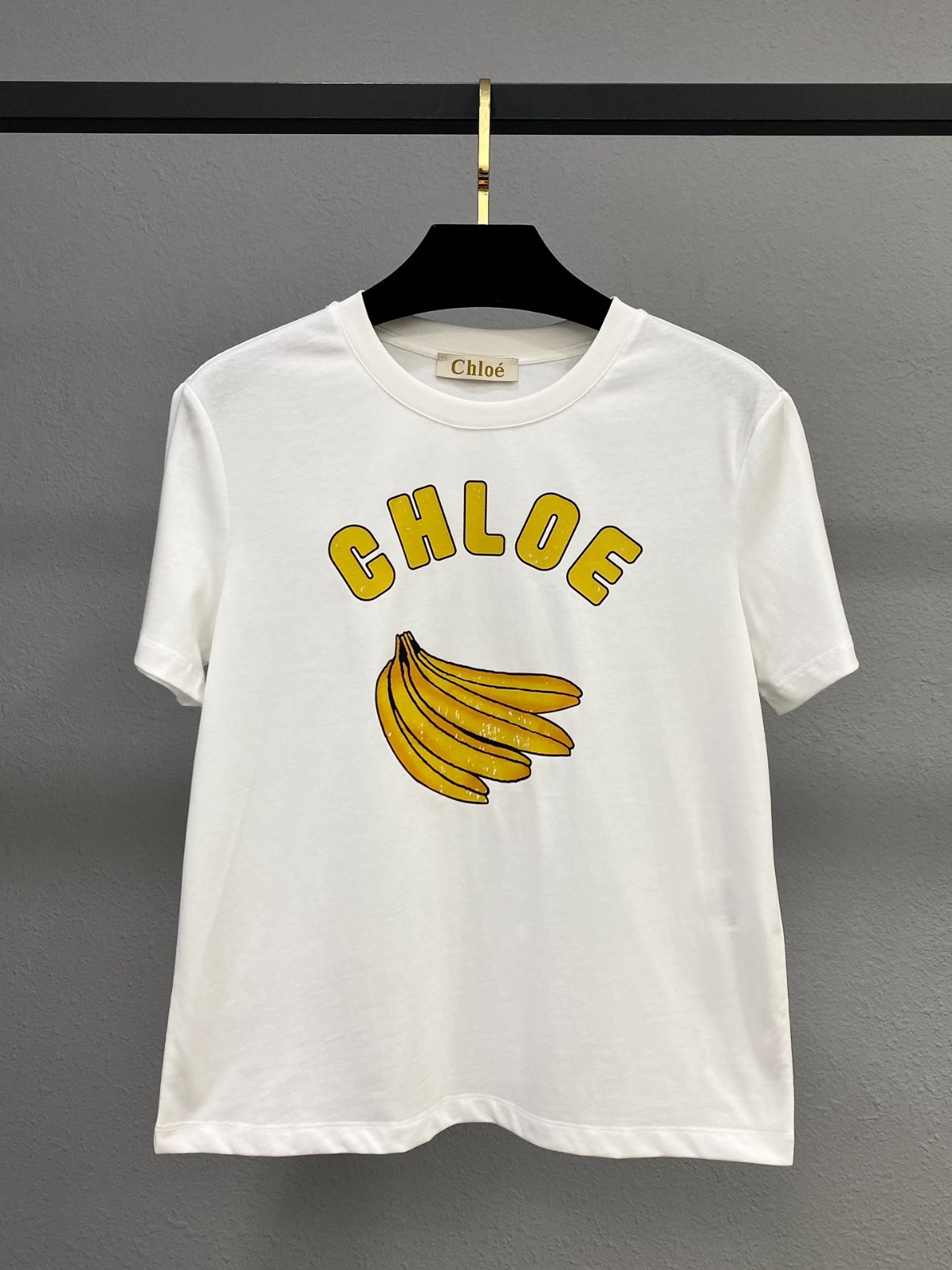 クロエ Tシャツ スーパーコピー シンプル ロゴ入り 半袖Tシャツ クルーネック-0