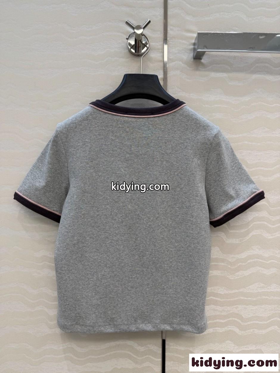 クロエ 半袖Tシャツ コピー プリント コットン クルーネック Tシャツ-3