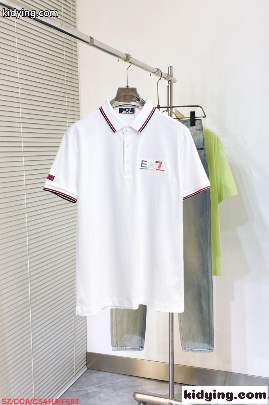 カジュアル 半袖 ポロシャツ アルマーニ Tシャツ 偽物 合わせやすい ホワイト-0