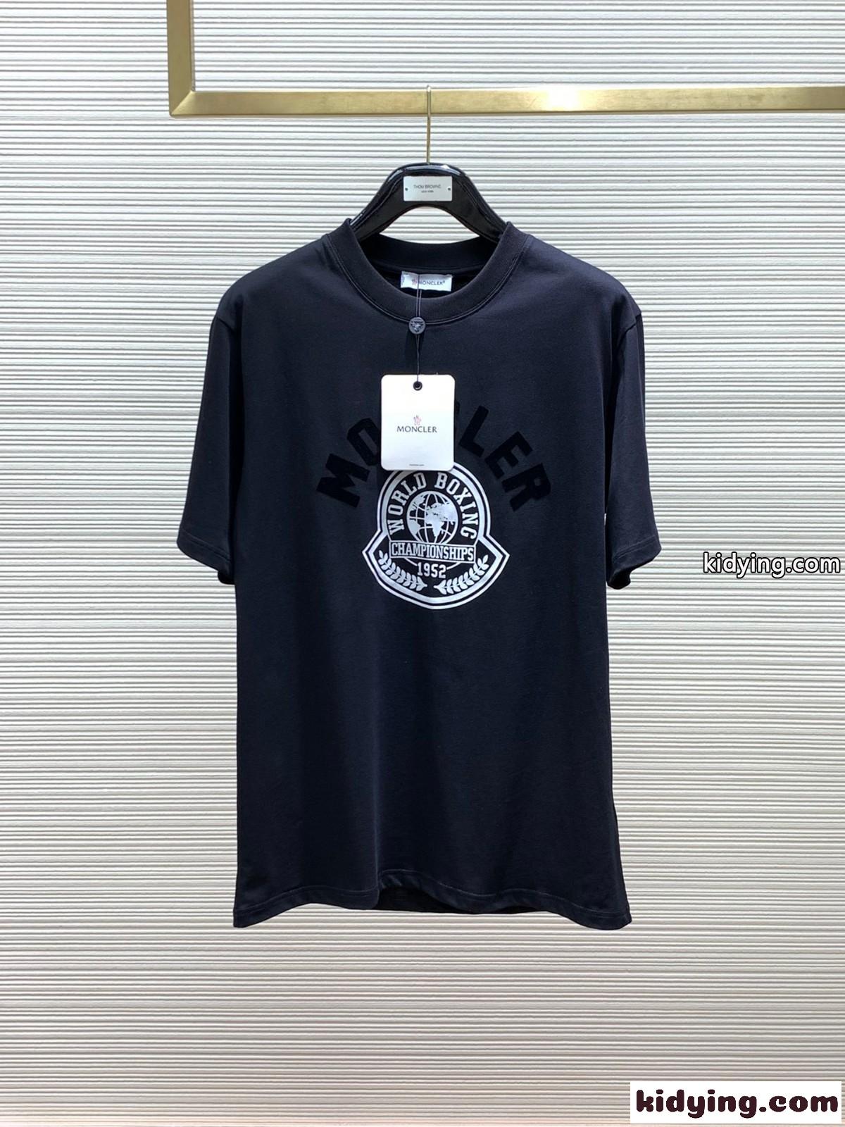 カジュアル ロゴ クルーネック 半袖Tシャツ モンクレール Tシャツ コピー-0