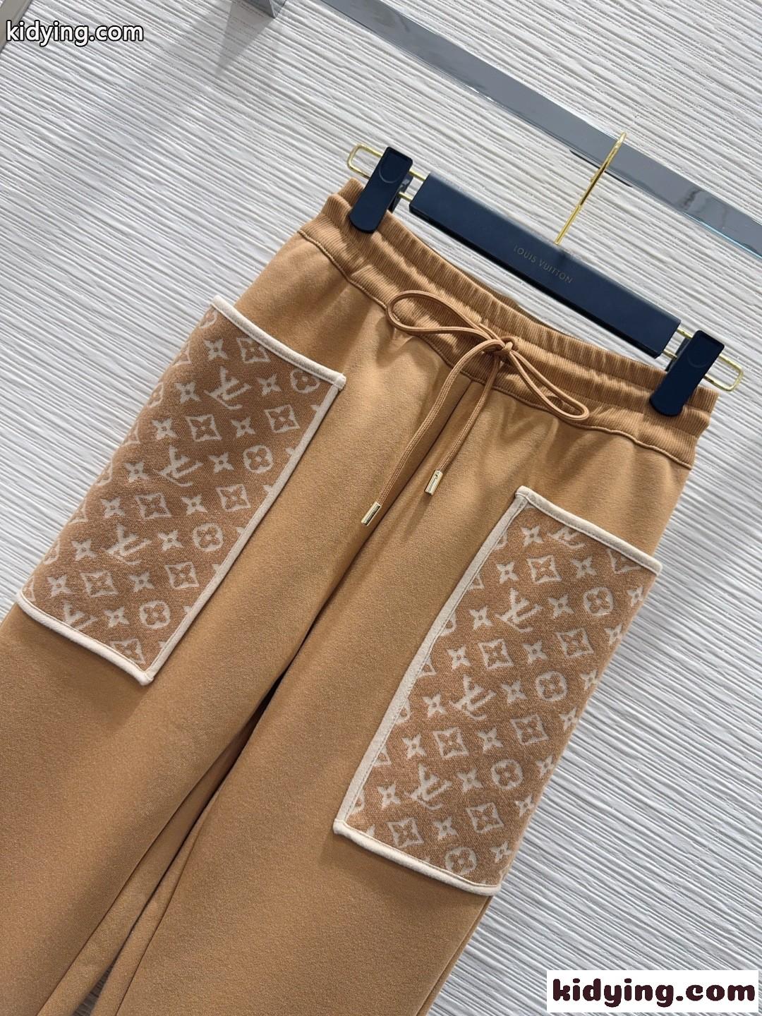 モノグラム アクセント ジョギングパンツ ルイ・ヴィトン パンツ コピー キャメル-2