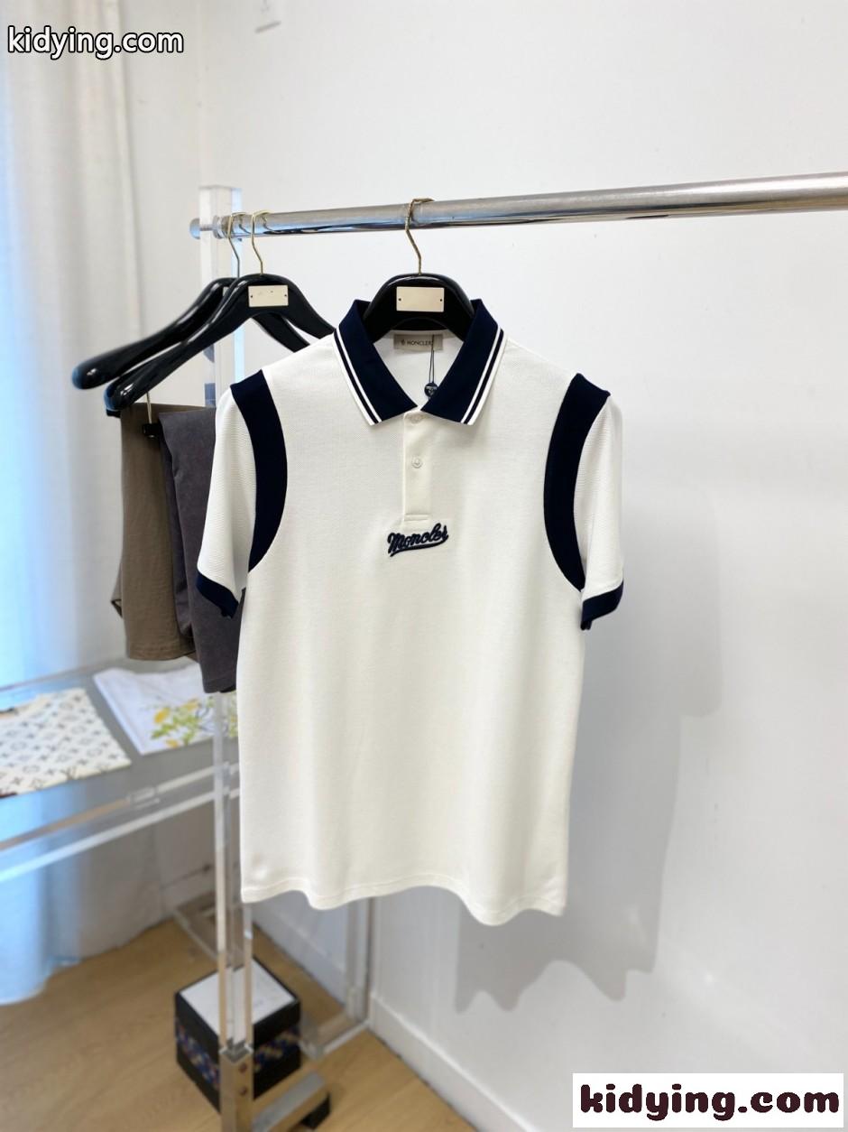 スクリプトロゴ コットンピケ ポロシャツ モンクレール Tシャツ 偽物 ホワイト-0