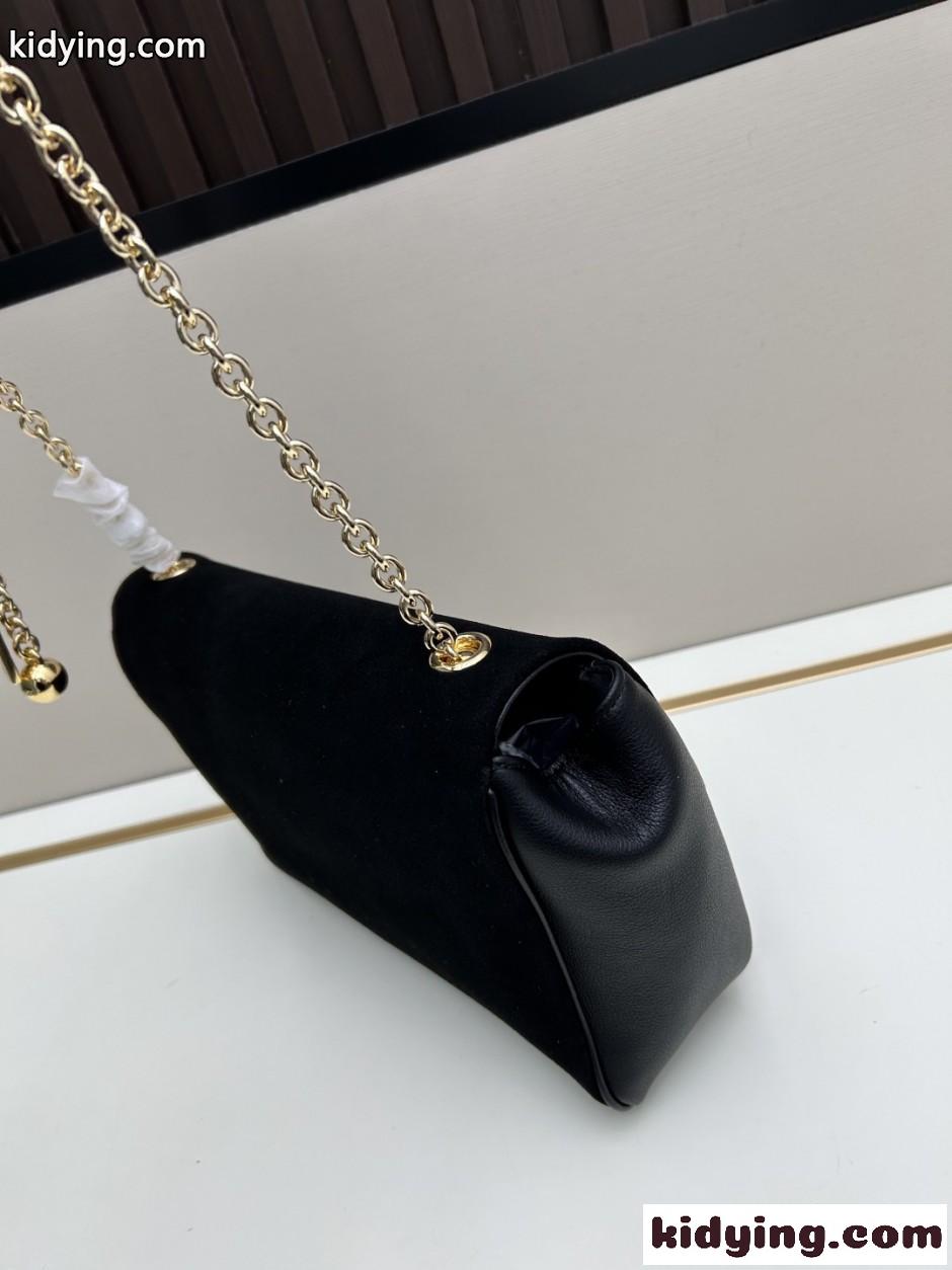 カジュアル おしゃれ クロエ バッグ スーパーコピー スエード Chloé Heritage ショルダーバッグ ブラック-1