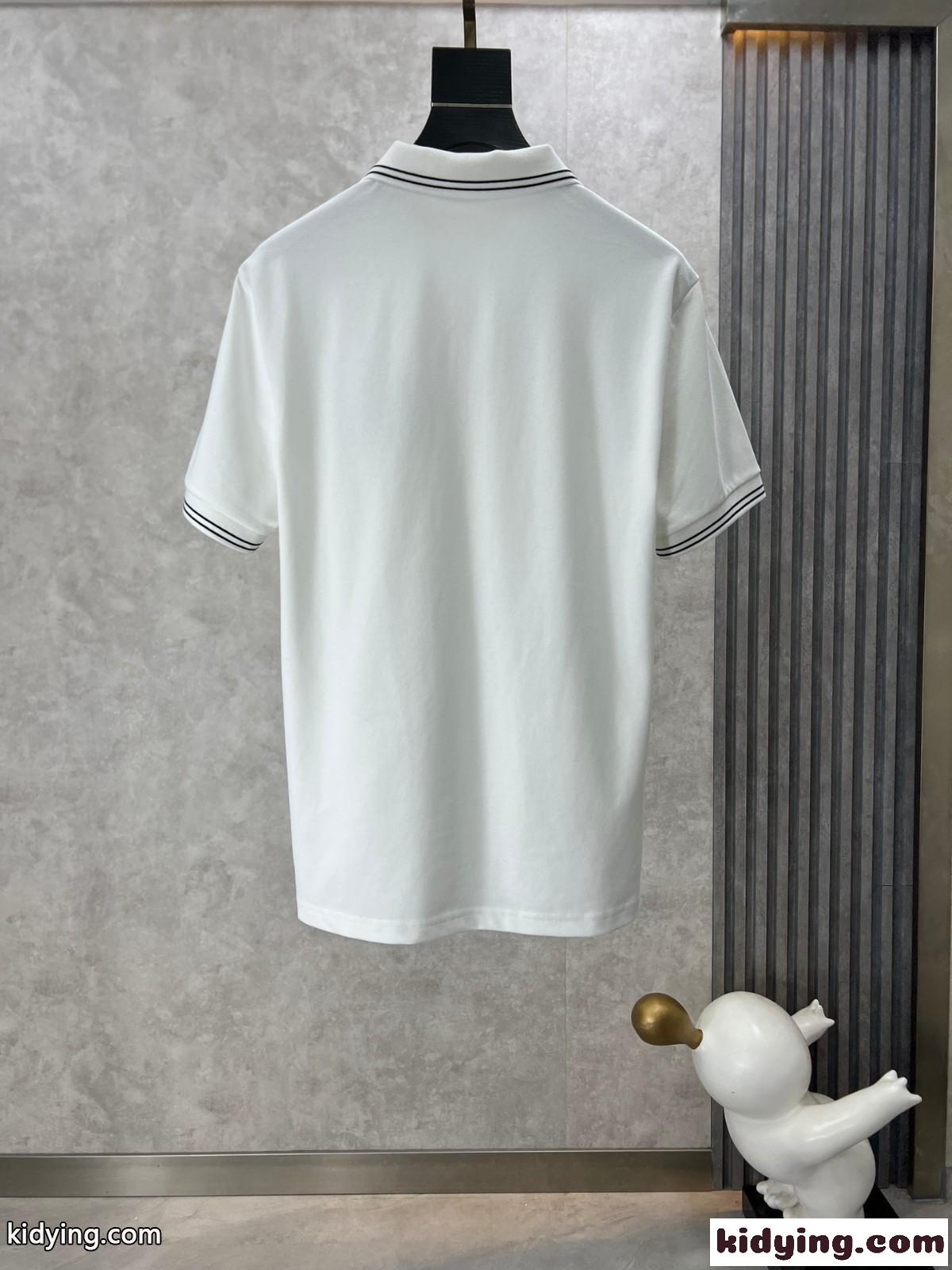 定番 ドルチェ&ガッバーナ Tシャツ コピー コットンピケ 半袖 ポロシャツ ホワイト-1