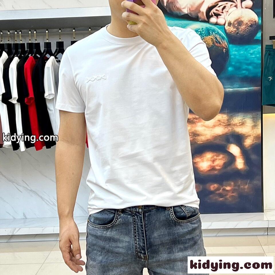 定番 合わせやすい クルーネック エルメネジルド・ゼニア Tシャツ コピー 半袖Tシャツ-0