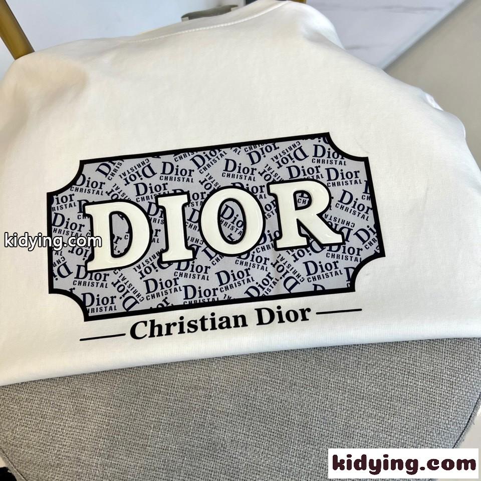 シンプル おしゃれ ロゴTシャツ クリスチャン・ディオール Tシャツ 偽物 コットン ホワイト-2