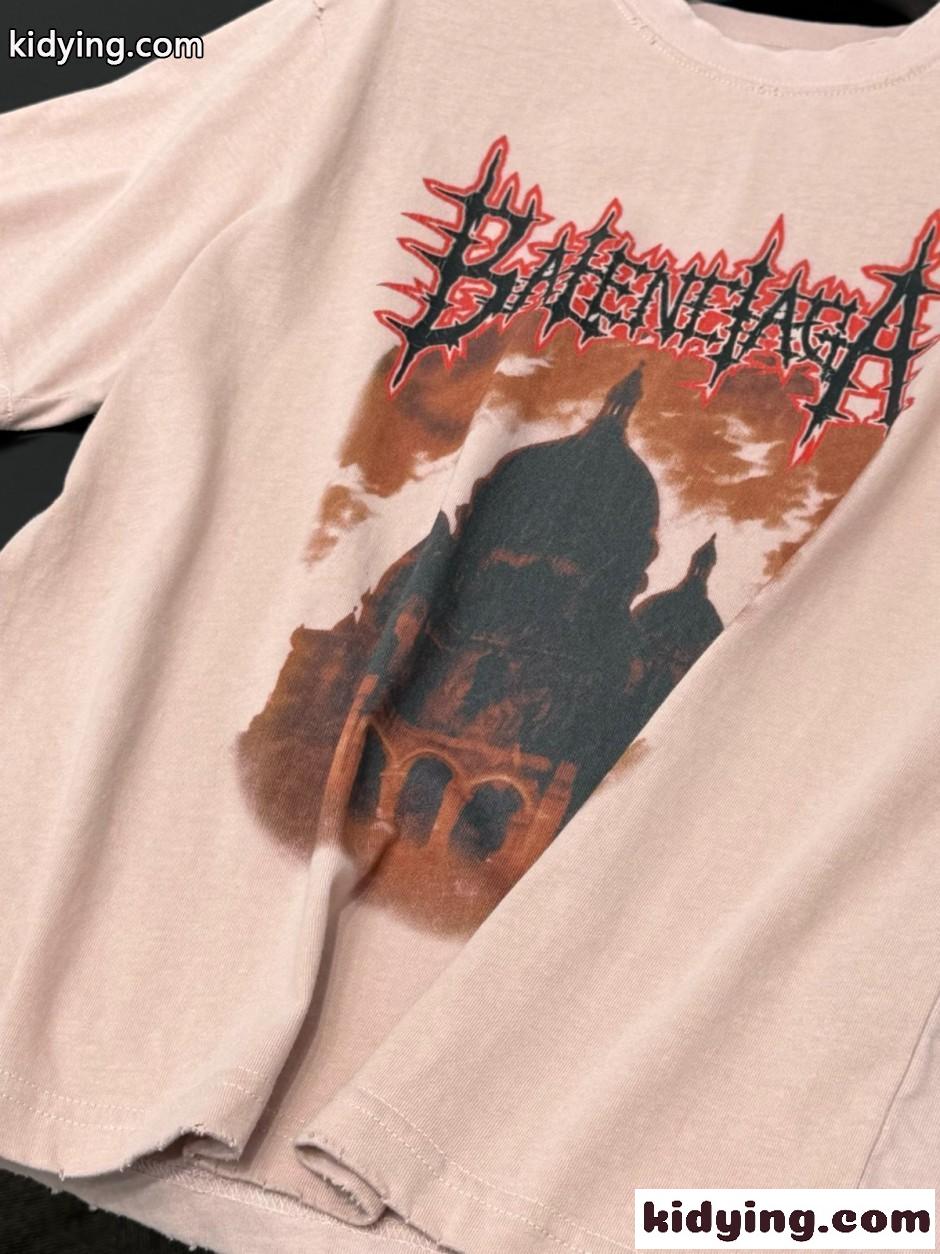 お洒落 カジュアル バレンシアガ Tシャツ 偽物 クルーネック 半袖Tシャツ-2