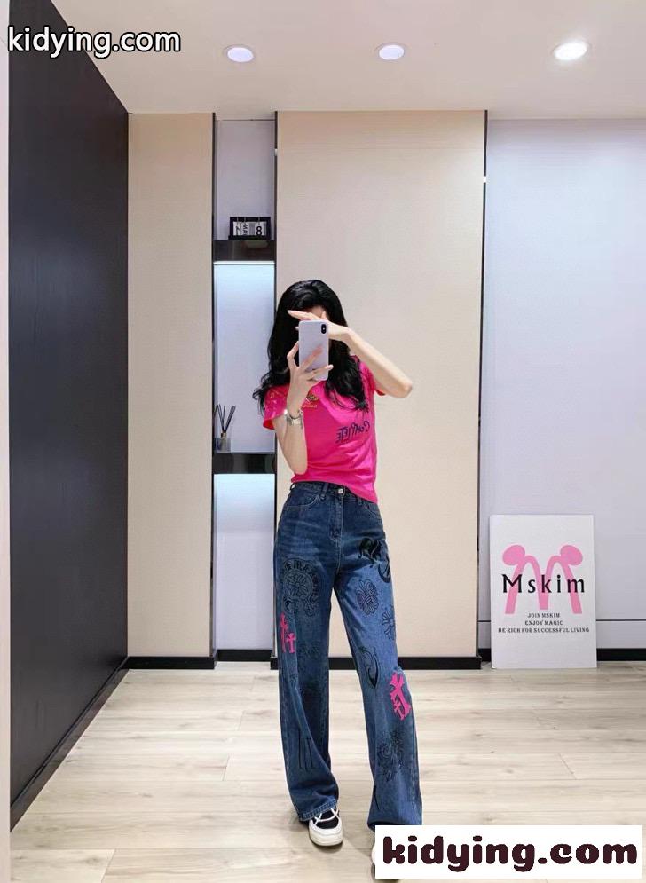 スタイリッシュ ロゴ デニムパンツ クロムハーツ ジーンズ 偽物 合わせやすい-3
