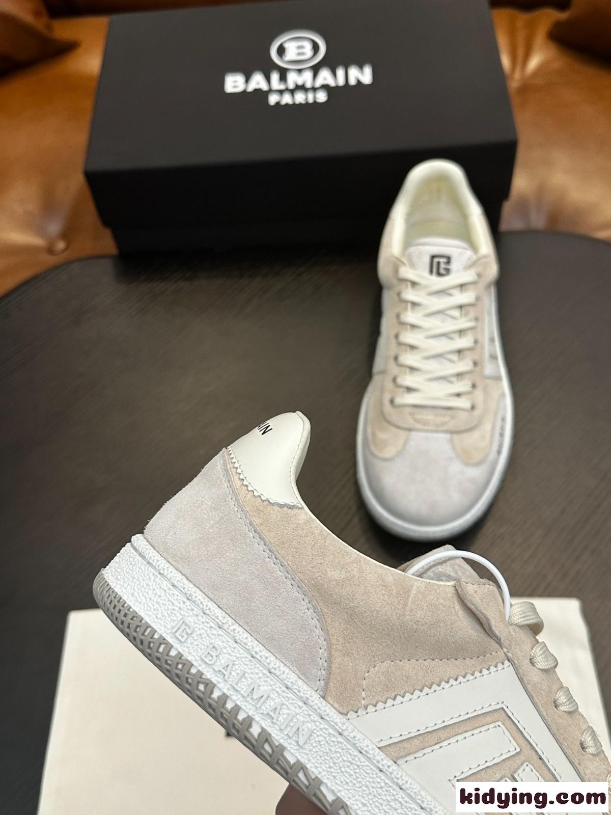 Balmain Swan スエードスニーカー 定番 カジュアル バルマン スニーカー スーパーコピー-3