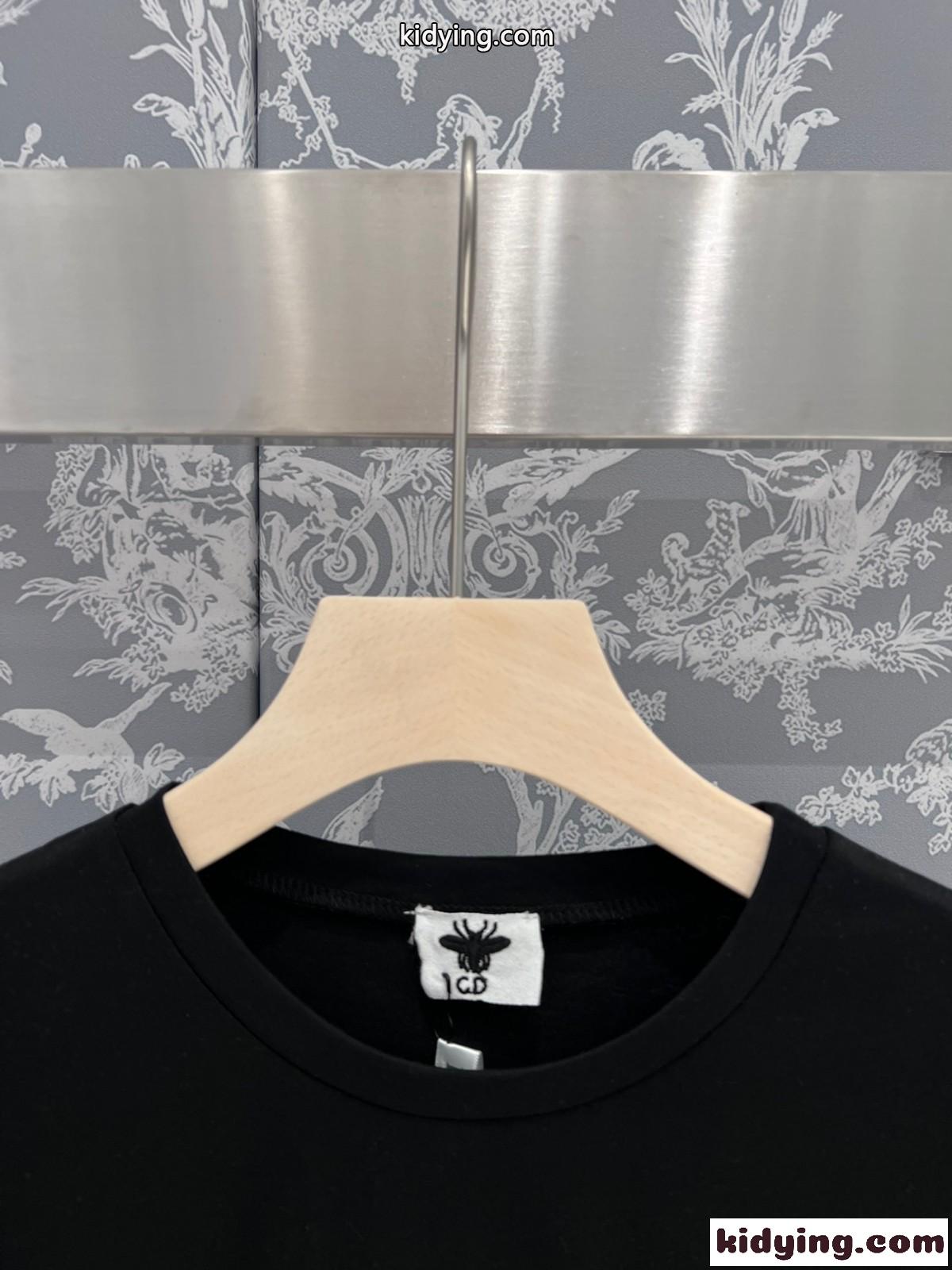 コットン & リネン JAdior 8 半袖Tシャツ クリスチャン・ディオール Tシャツ コピー ブラック-0