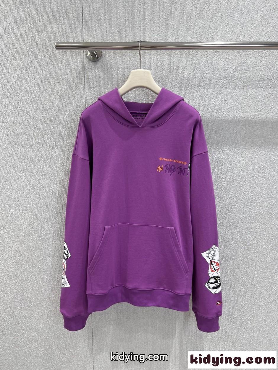Chrome Hearts × Matty Boy コットン フーディー クロムハーツ パーカー 偽物 パープル-1