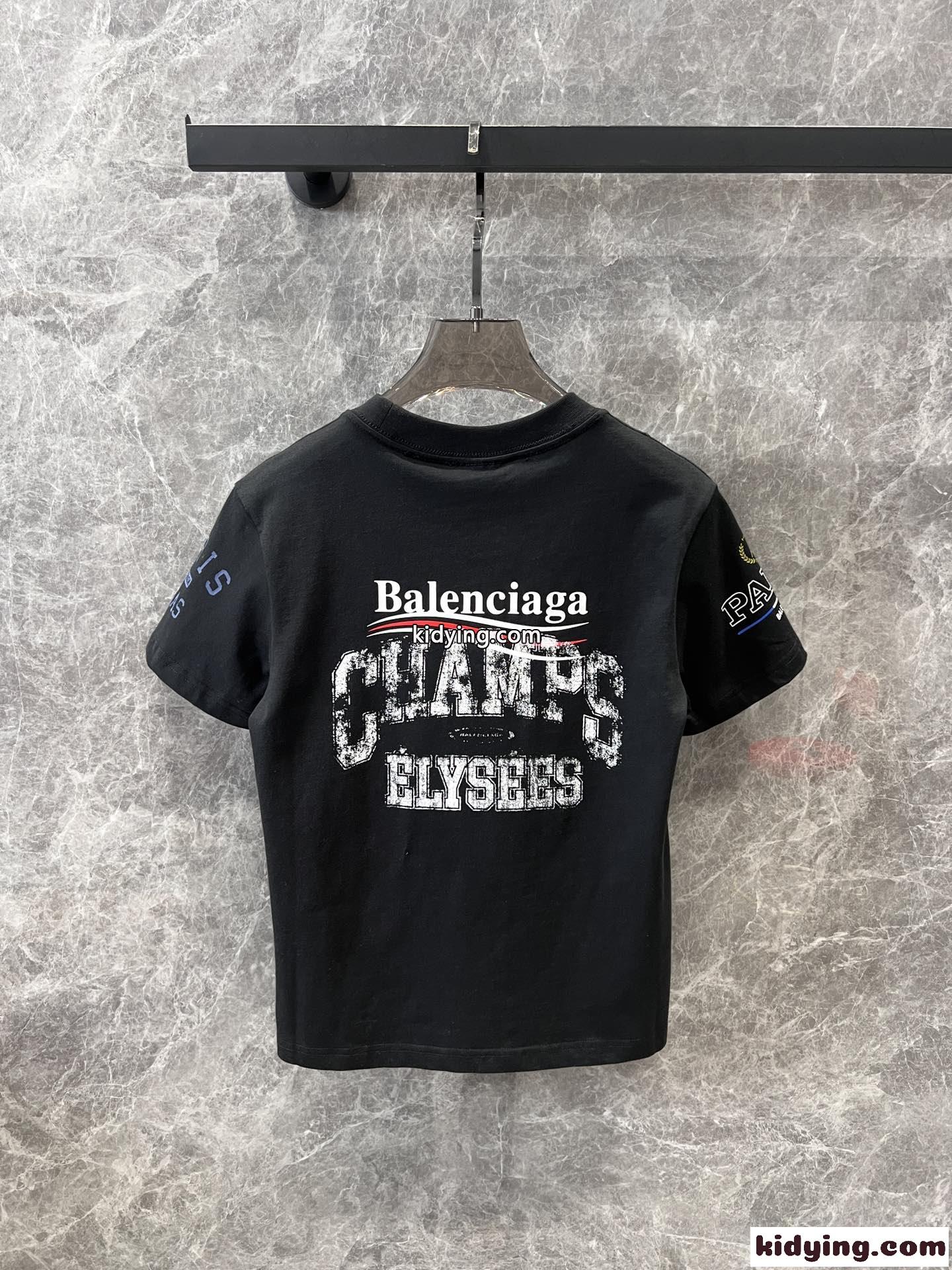 バレンシアガ Tシャツ コピー 人気 カジュアル コンパクト 半袖Tシャツ ブラック-2