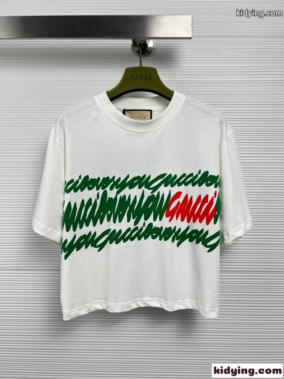プリント コットン クロップド Tシャツ グッチ Tシャツ コピー レディース-2