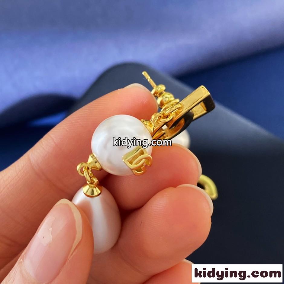 エレガント DGロゴ×パール 揺れる ピアス ドルチェ&ガッバーナ イヤリング 偽物-4