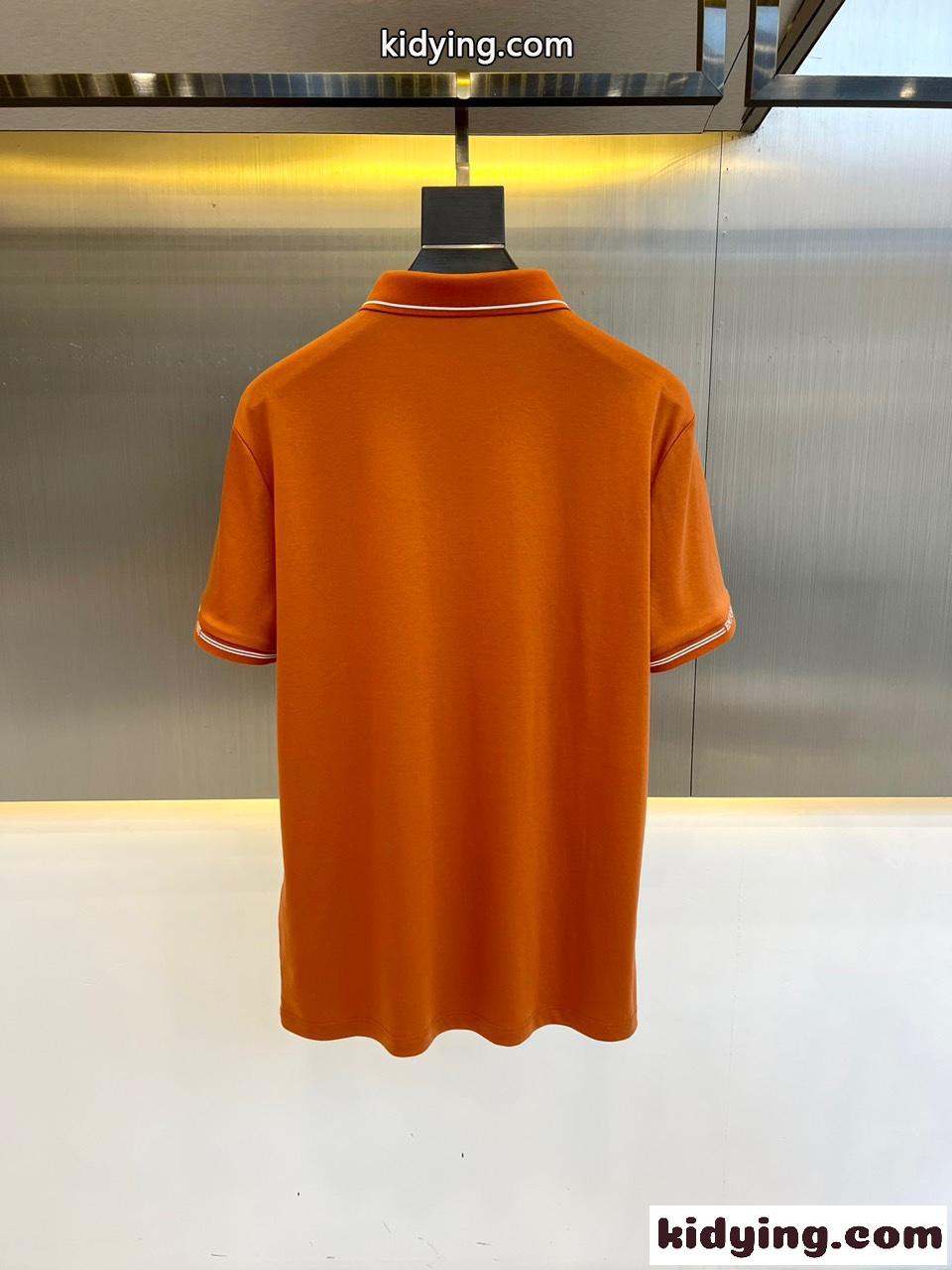 洗練された コットンピケポロシャツ アルマーニ 半袖Tシャツ コピー ブラウン-3