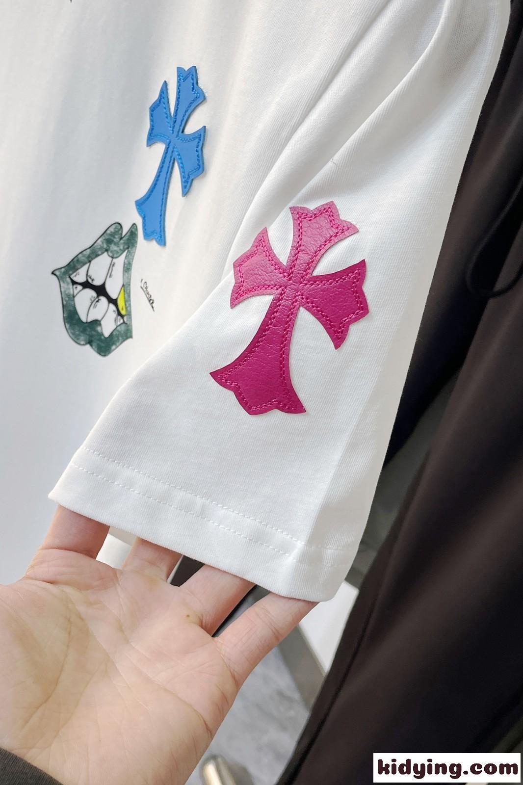 マルチ クロスパッチ クルーネック 半袖Tシャツ クロムハーツ Tシャツ 偽物-3
