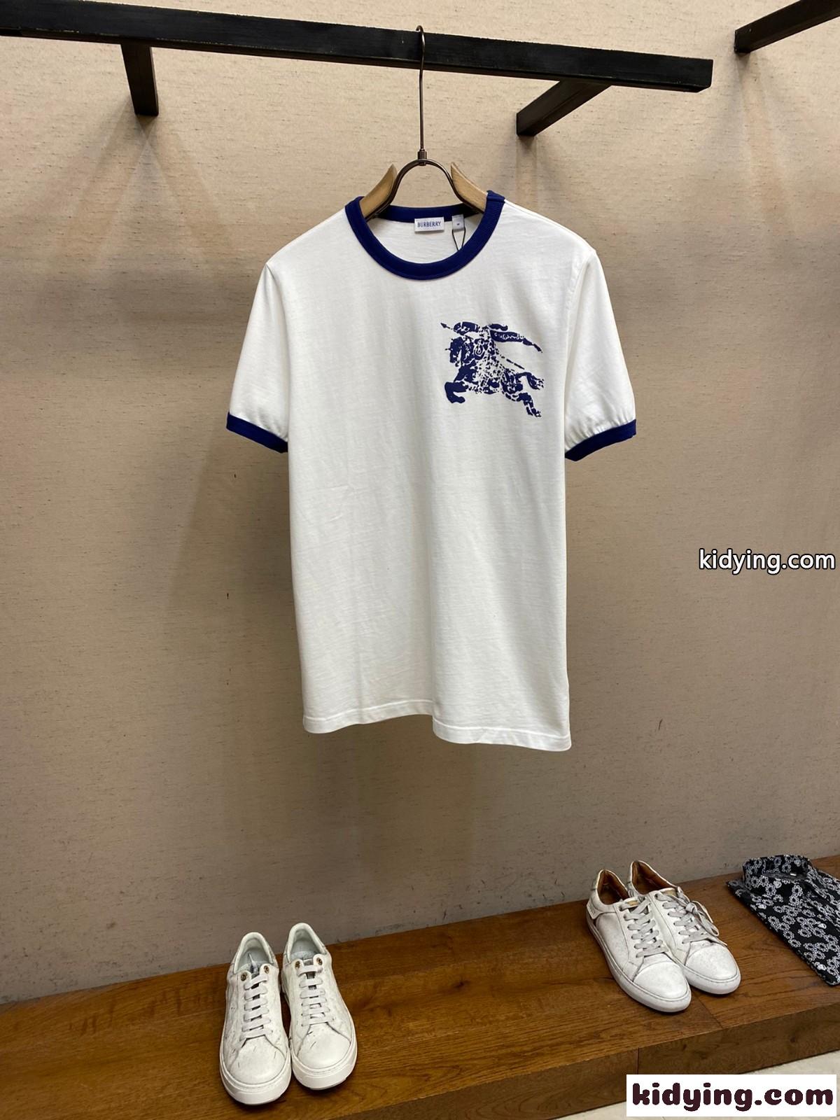 おしゃれ コットンク ルーネック Tシャツ バーバリー 半袖Tシャツ コピー ホワイト-0