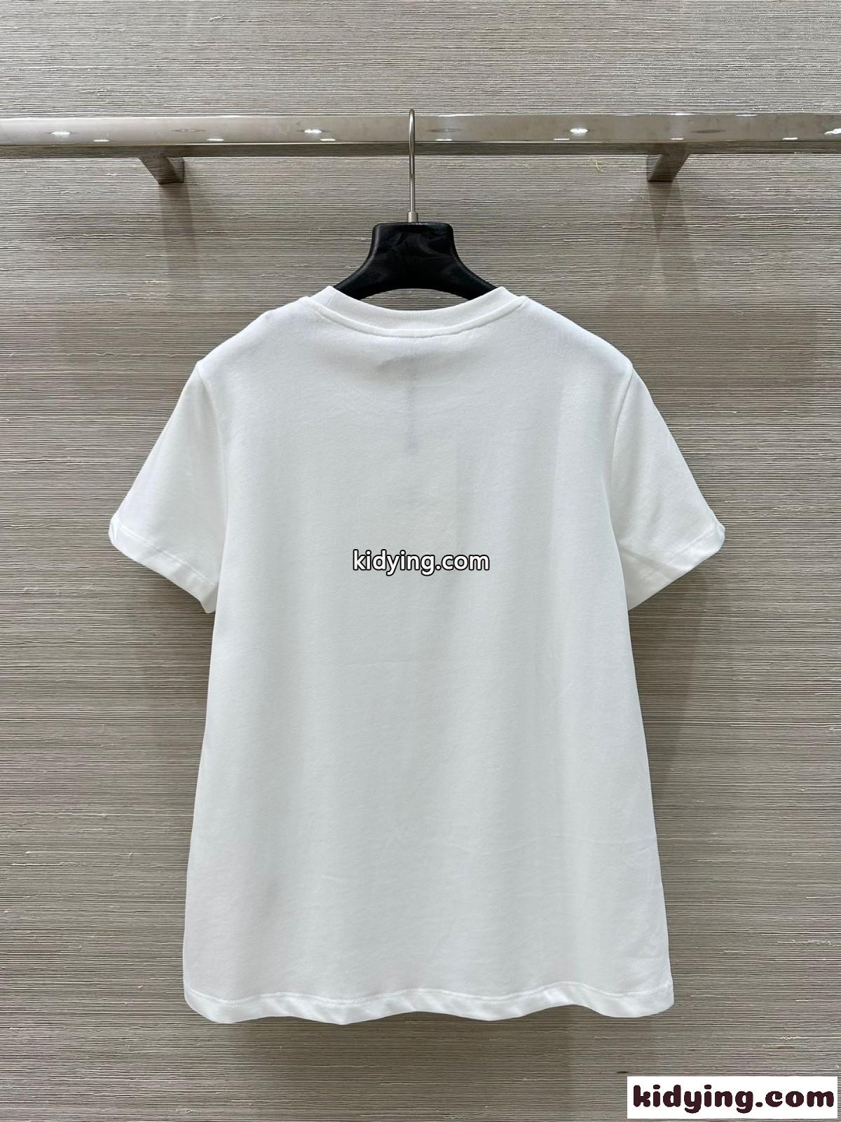 シンプル モンクレール Tシャツ 偽物 ハート ロゴ刺繍 コットン 半袖Tシャツ ホワイト-4