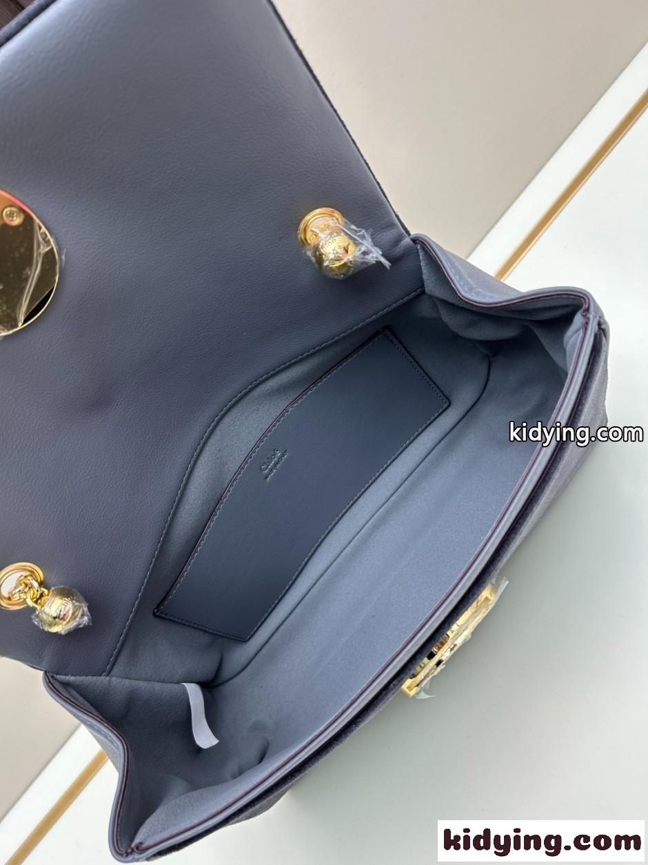 カジュアル おしゃれ スエードChloé Heritage ショルダーバッグ クロエ バッグ スーパーコピー グレー-4