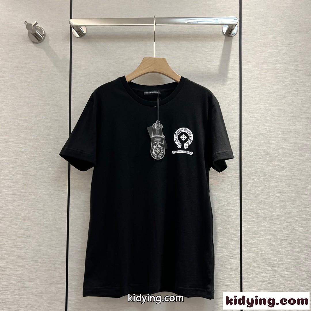 3色あり カジュアル ゆったり クロムハーツ 半袖Tシャツ コピー 定番 人気 ロゴ 刺繍 レディース ファッション-3