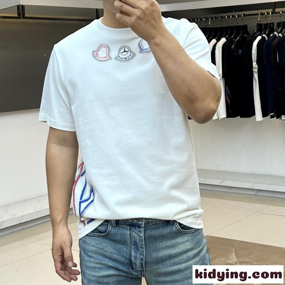 カジュアル ロゴ クルーネック 半袖Tシャツ モンクレール Tシャツ 偽物 ホワイト-2