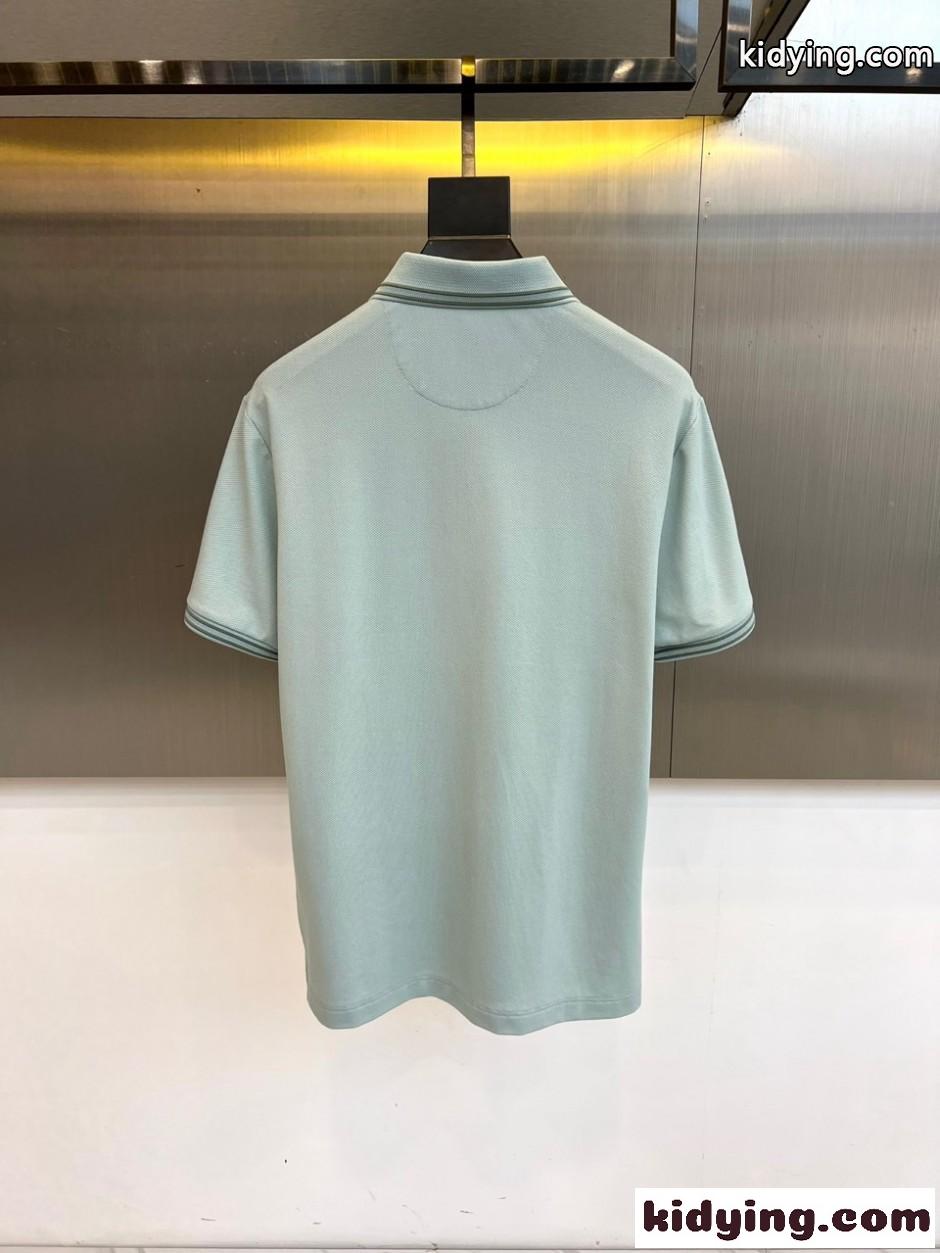 洗練された ストレッチ ポロシャツ サルヴァトーレ・フェラガモ Tシャツ 偽物 ライトグリーン-4
