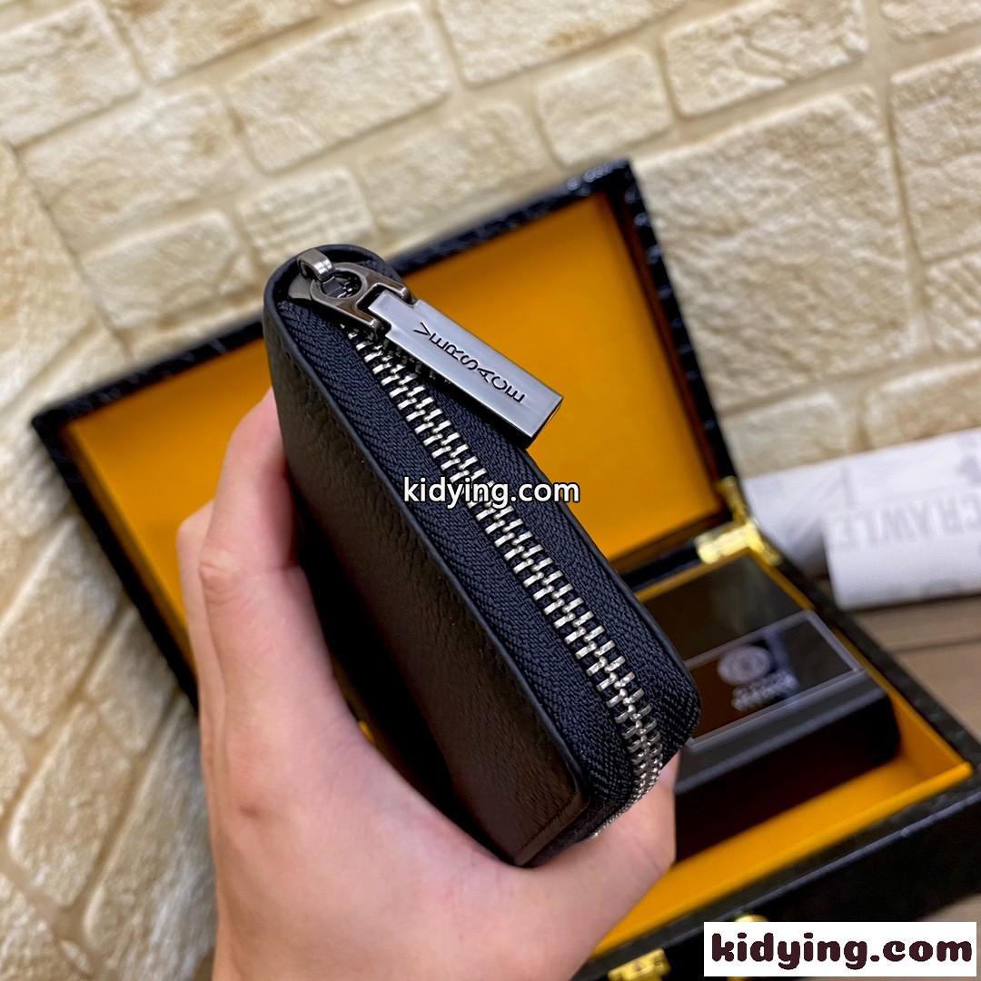 メンズ 長財布 YKK製 ラウンドファスナー ヴェルサーチェ 財布 コピー シンプル おしゃれ 高品質 ブラック-3