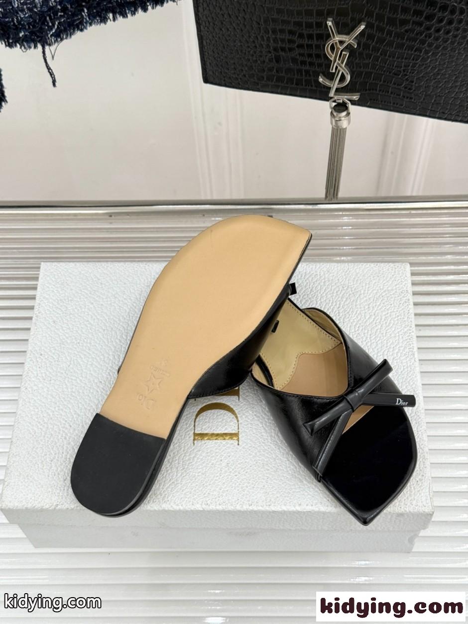 洗練された Dior Bow スライド クリスチャン・ディオール サンダル コピー ブラック-4