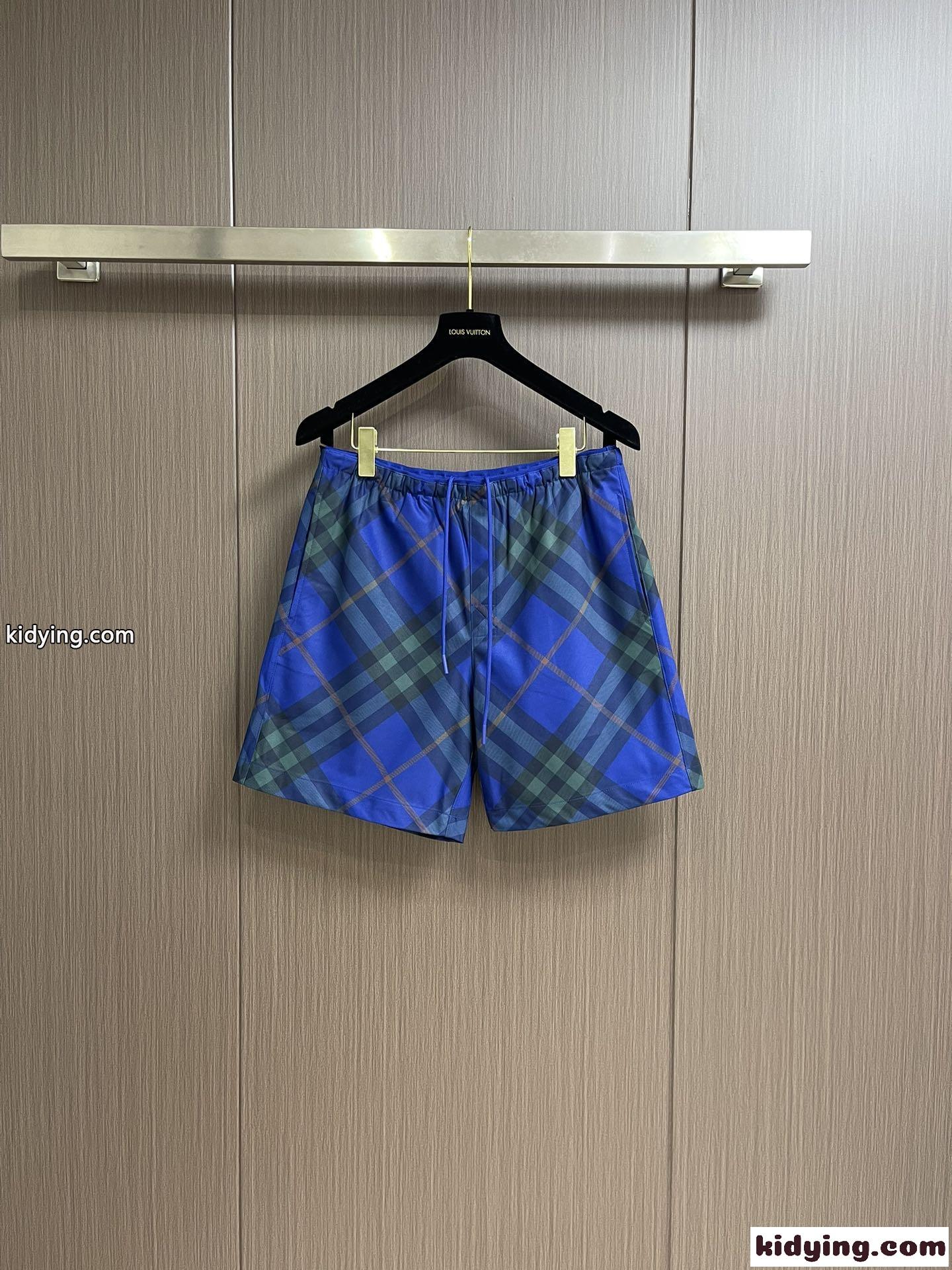 定番 チェック ショートパンツ バーバリー パンツ コピー メンズ ショーツ ブルー-0